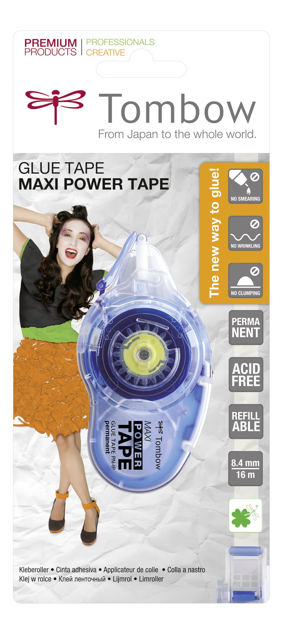 Tombow Maxi Power Tape Refillable Adhesive Roller - 8.4 mm x 16 m, Transparent 2