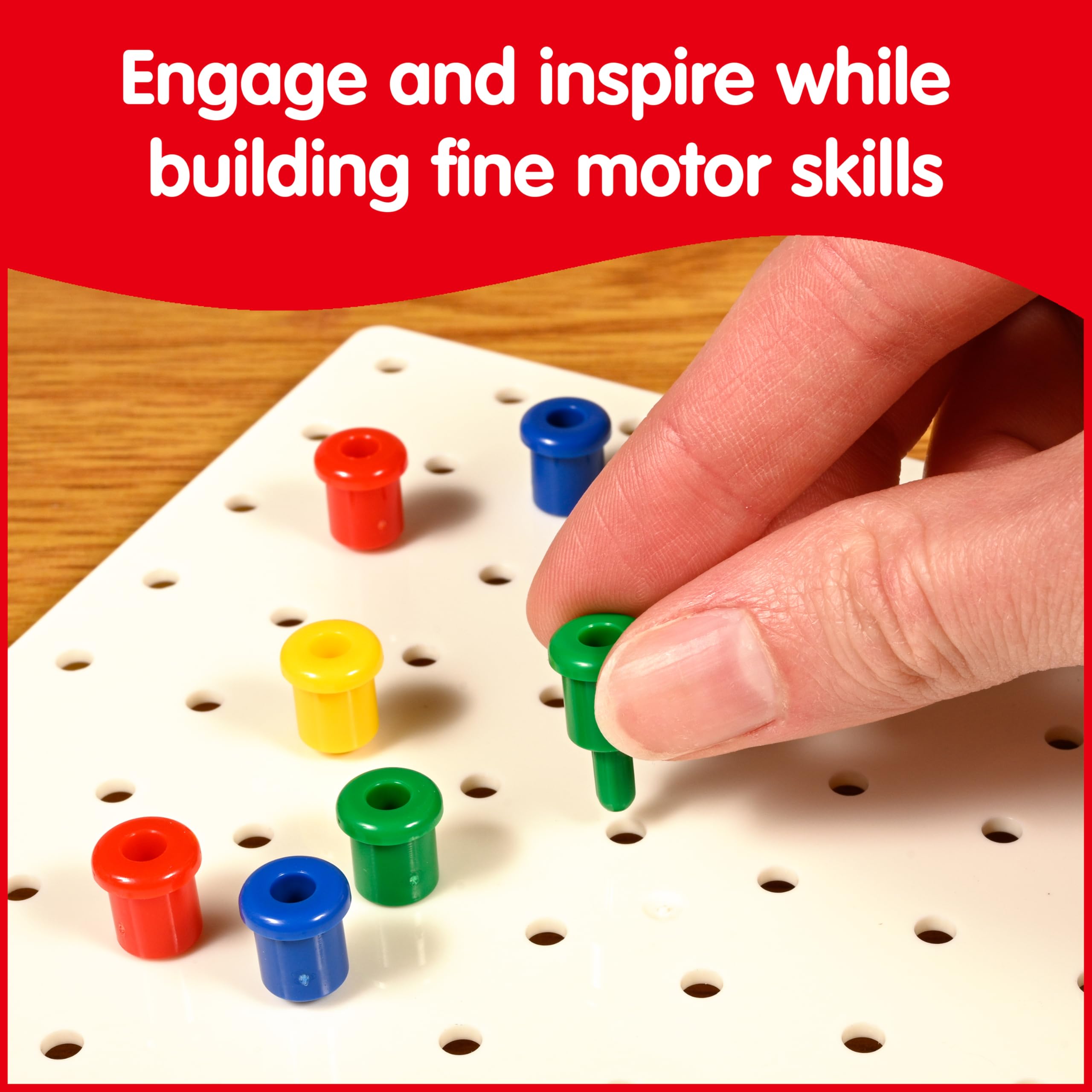 edxeducation Pegs and Peg Board Set - 1,000 Pegs + 5 Boards | Fine Motor Skills & Montessori Learning 5