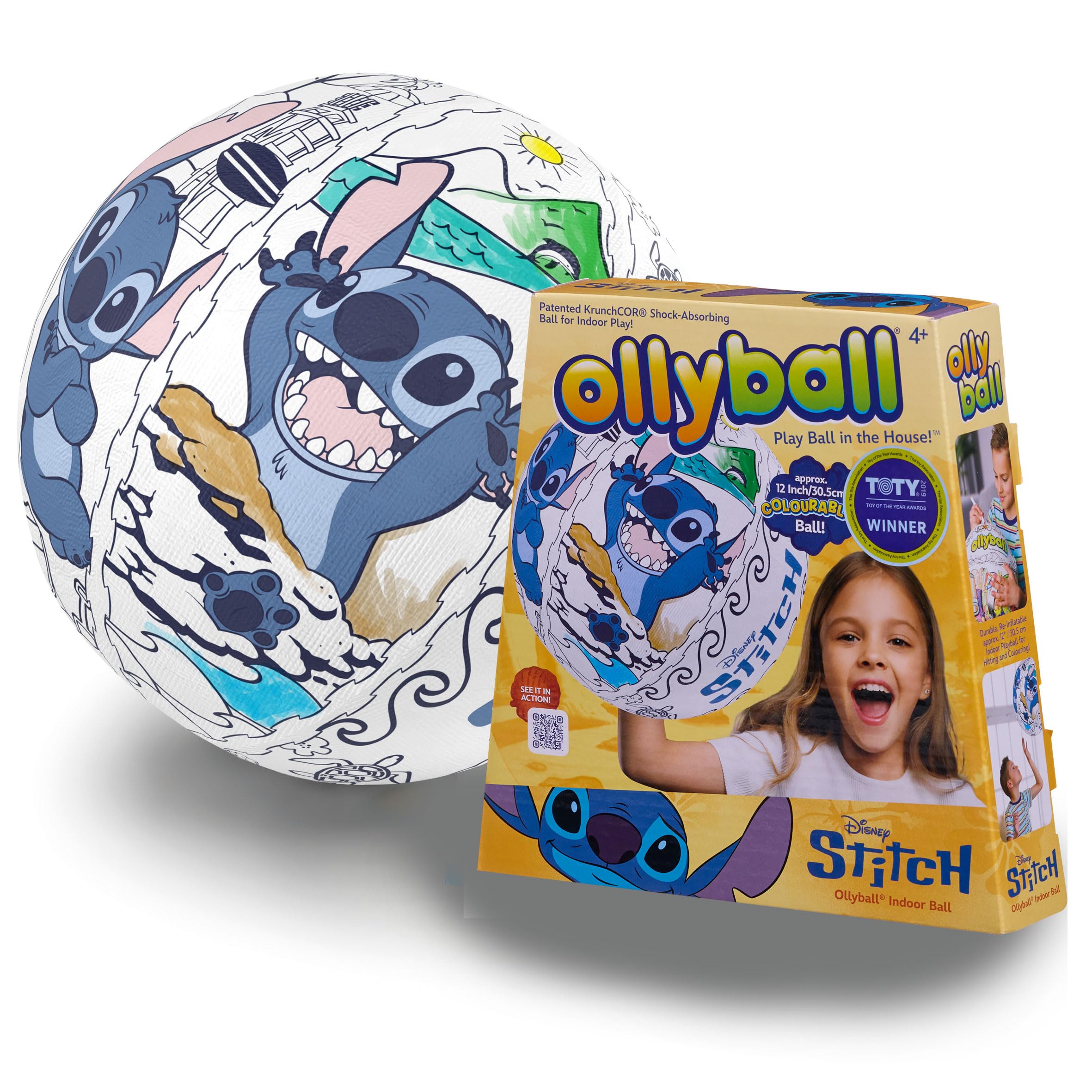 Disney Stitch Ollyball - Color-In Indoor Play Ball for Kids 4 Years and Up 1