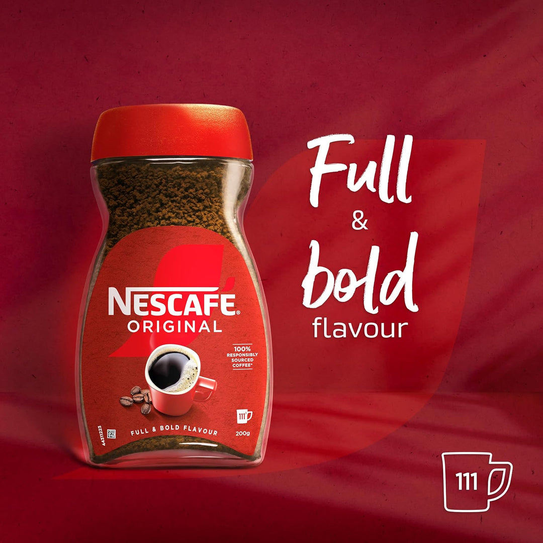 NESCAFÉ Original Instant Coffee 200g - Rich Aroma, Full and Bold Flavour