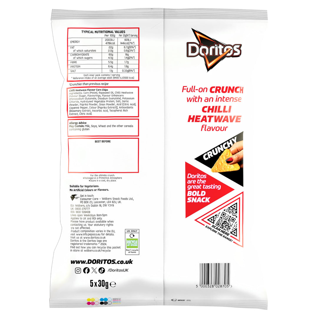 Doritos Chilli Heatwave 30g x 5 Pack