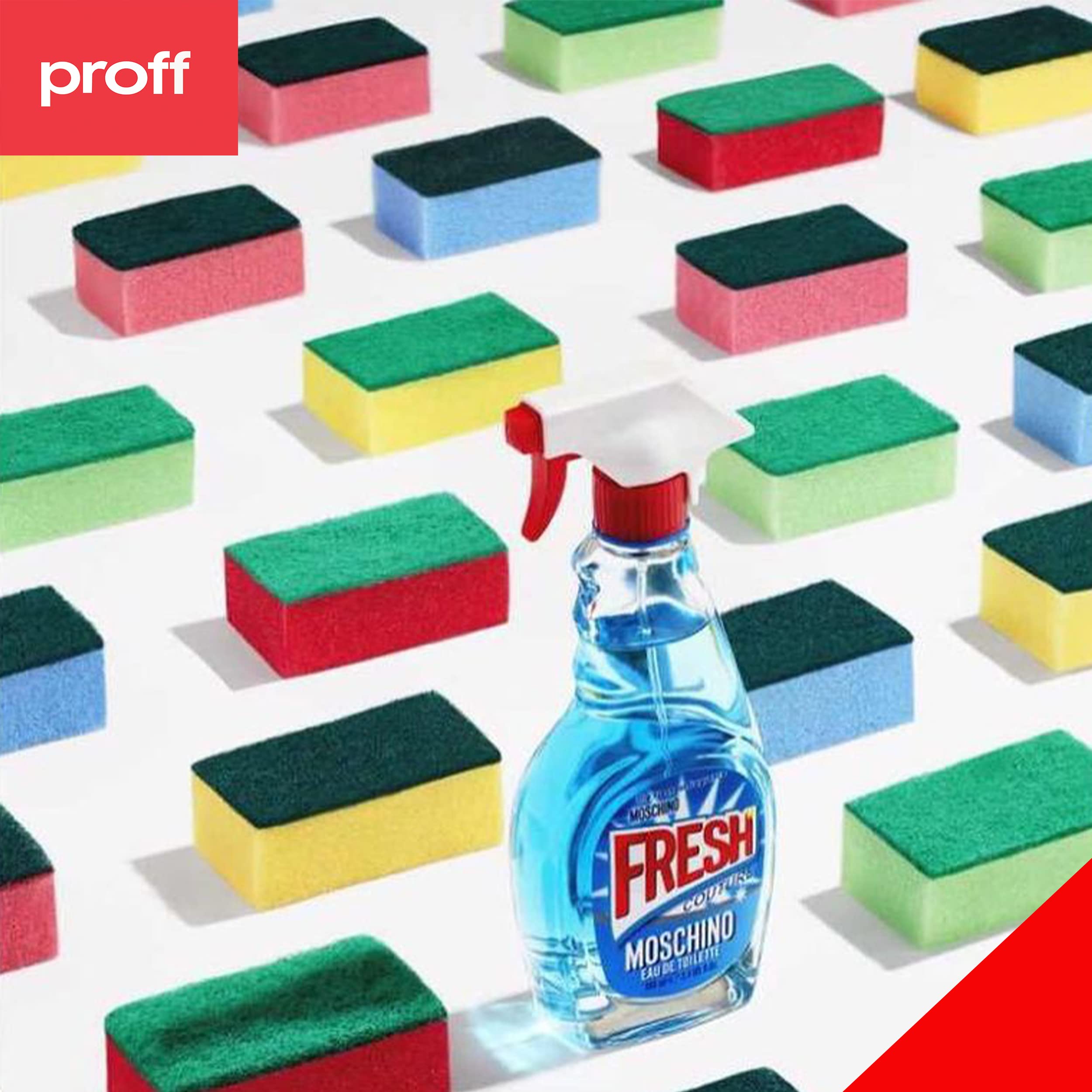 Proff Cleaning & Washing up Sponge Scourers - Pack of 50 | Foam | Mix Colours 4