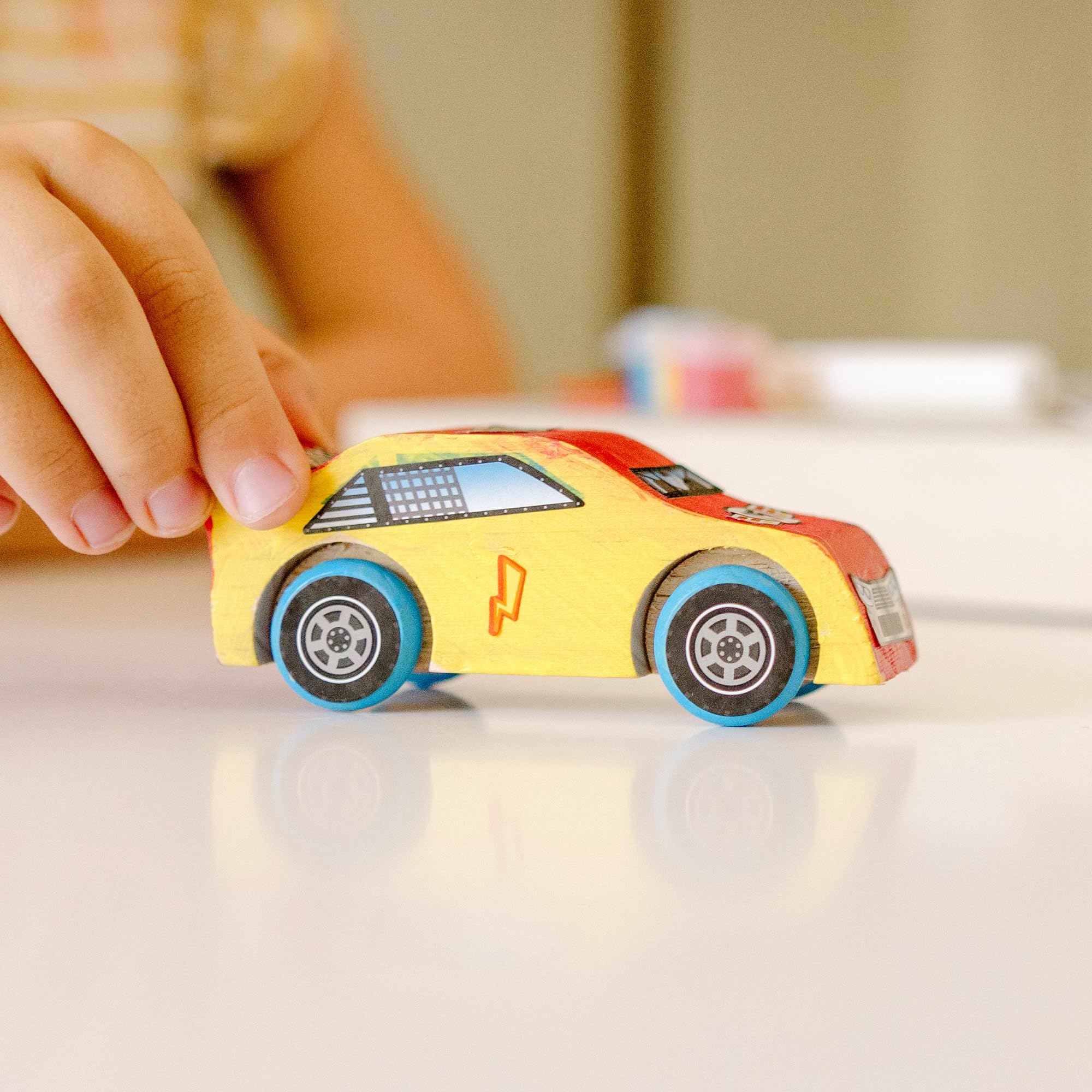 Melissa & Doug Race Car Craft Kit - Wooden DIY Assembly Toy for Kids 3+ 11