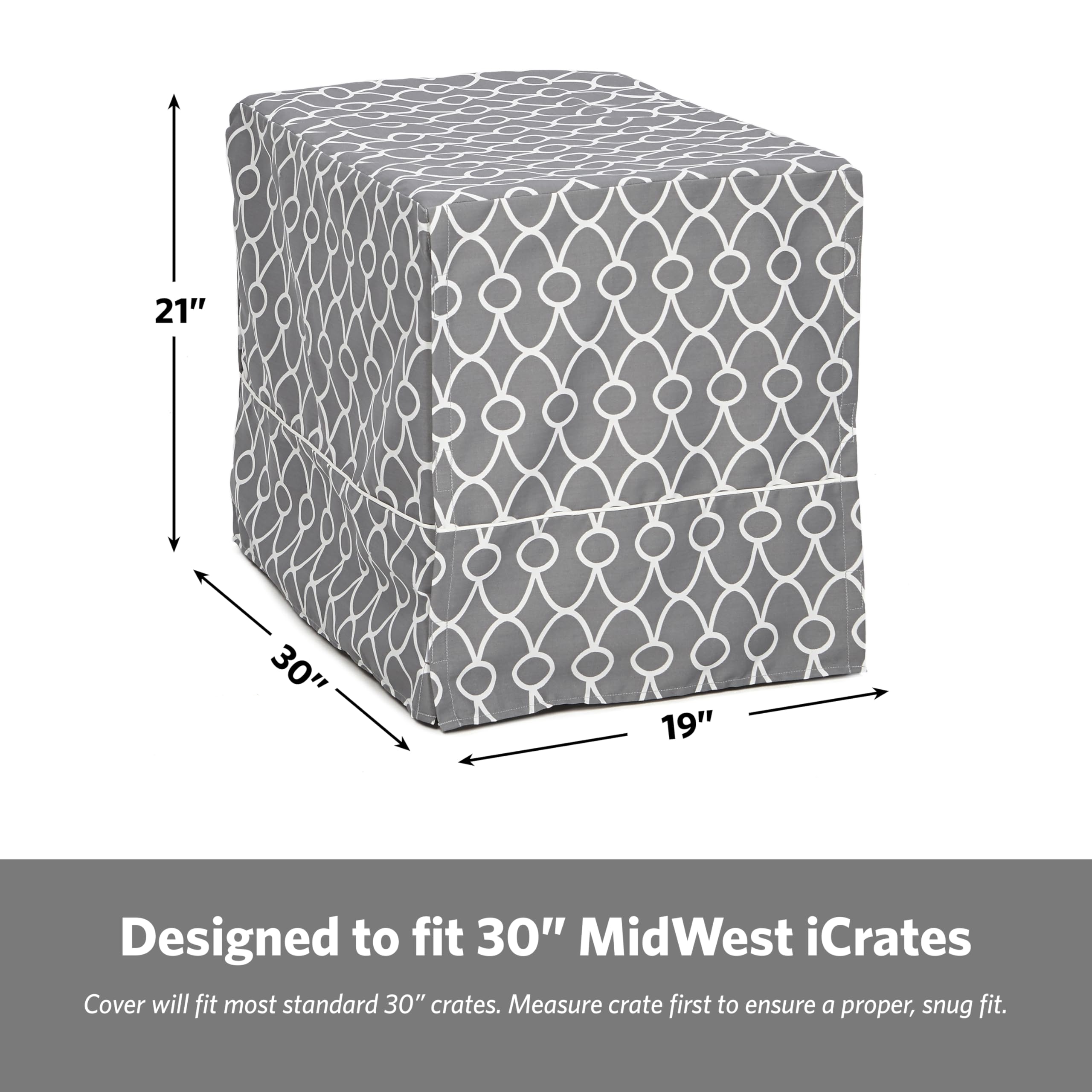 MidWest Homes for Pets Crate Cover for 76cm Crates | Teflon Protected | Gray 6