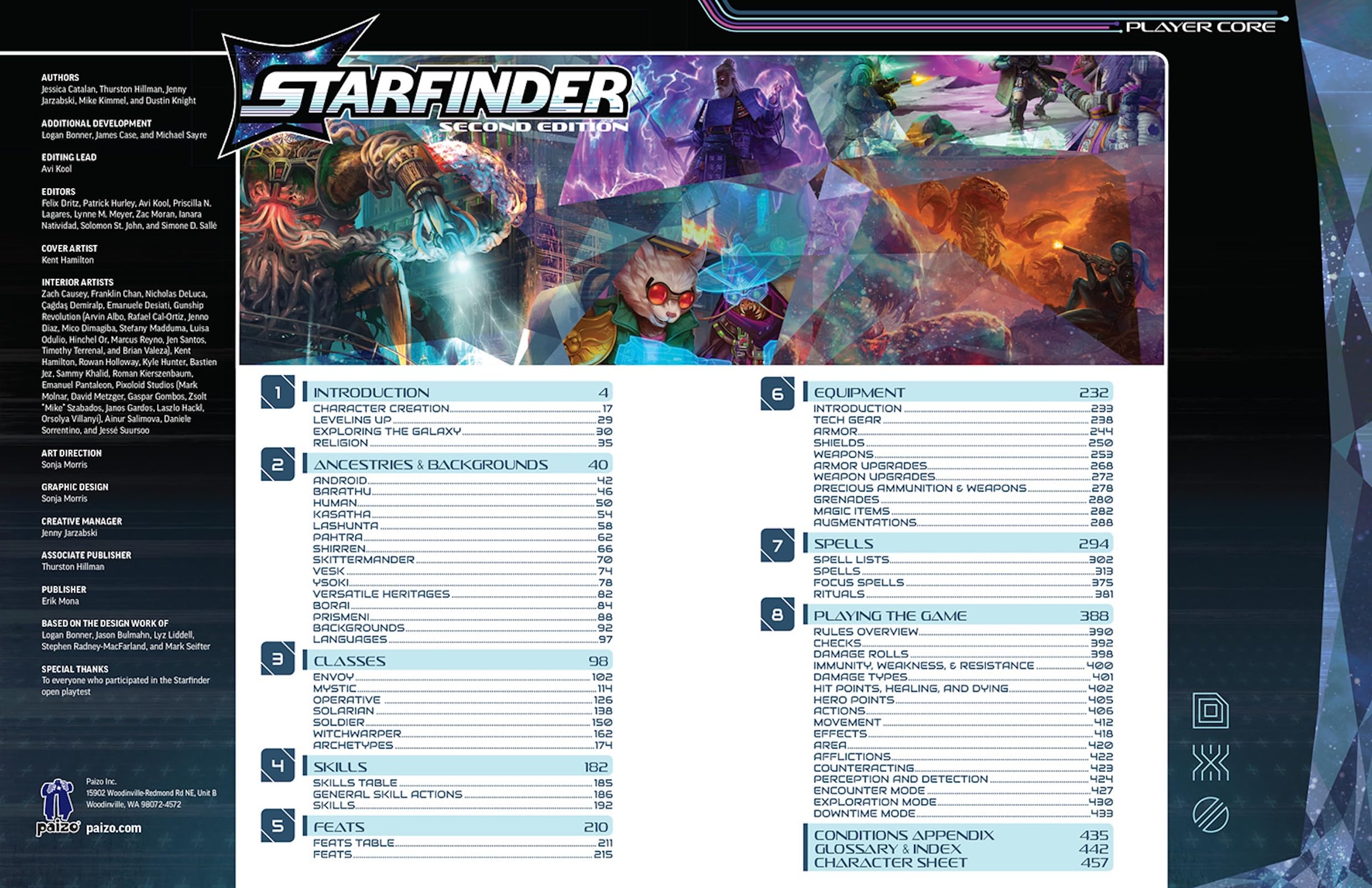 Paizo Starfinder Player Core (Starfinder Second Edition) Special Edition Reference Book | 464 Pages