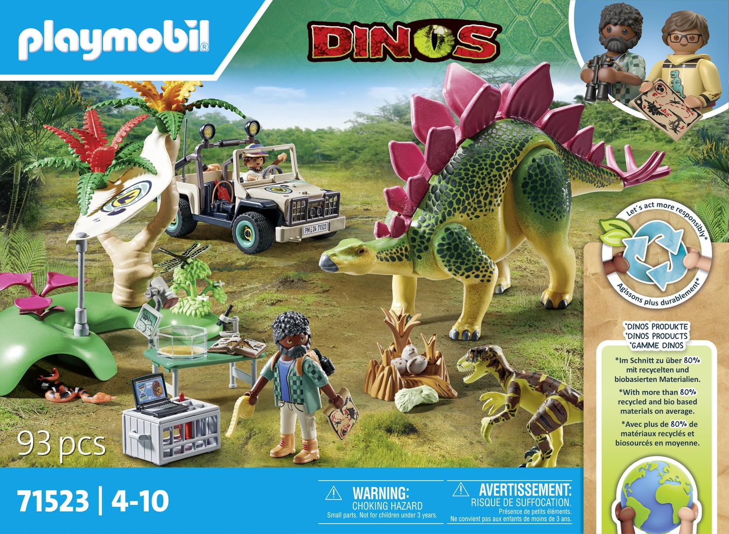 PLAYMOBIL 71523 Dinos Research Camp Playset - Jungle Exploration with Researchers, Dinosaurs & Vehicles for Kids 4+ 11