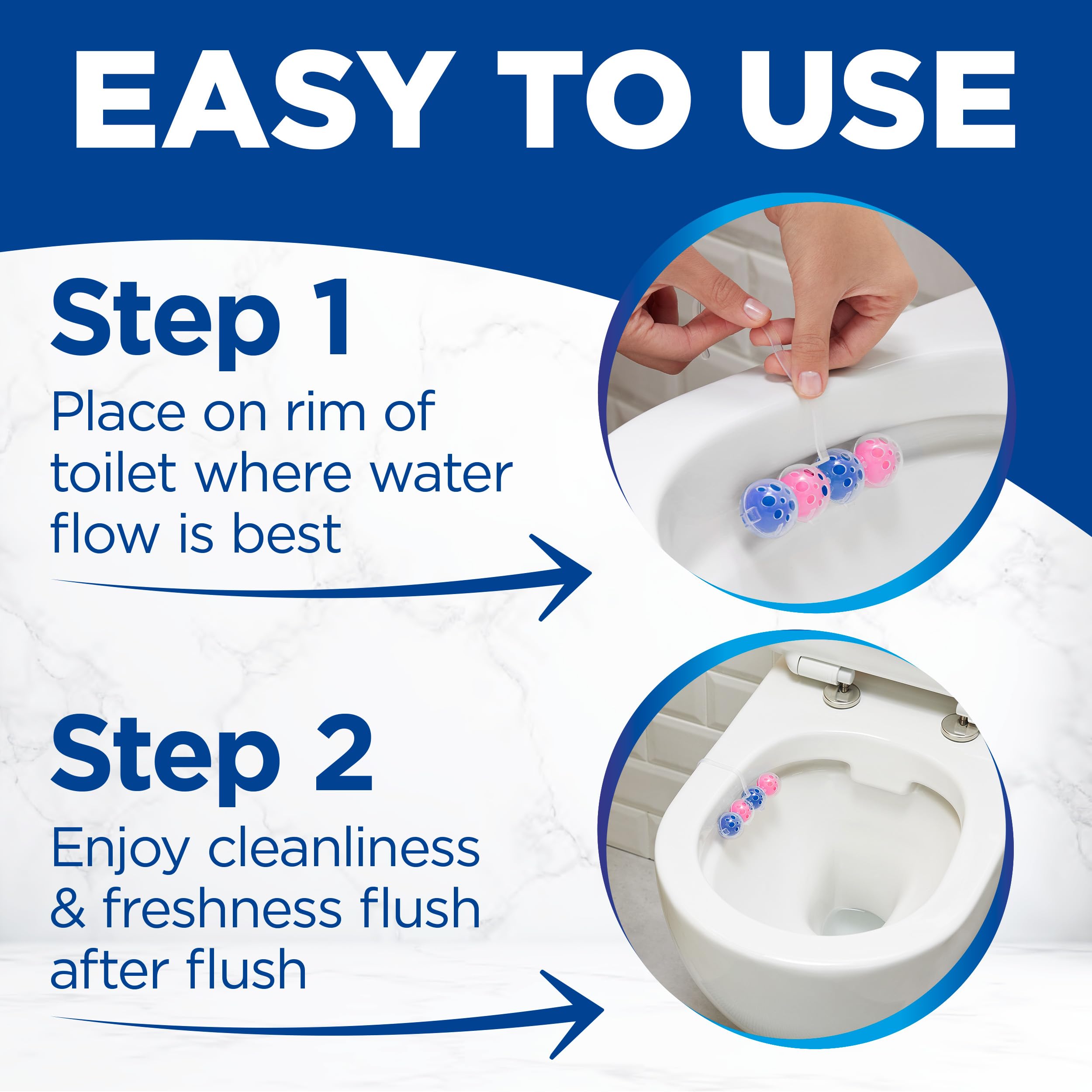 Bloo Power Active Toilet Rim Block Fresh Flowers, Anti-Limescale, 2 Count (Pack of 1) 4
