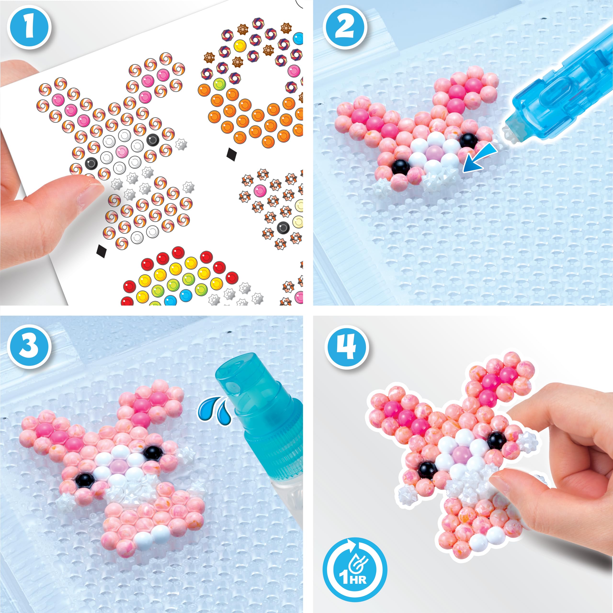 Aquabeads Beginner's Craft Studio 35087 - 900 Beads 25 Colors with Carry Case & Templates 4