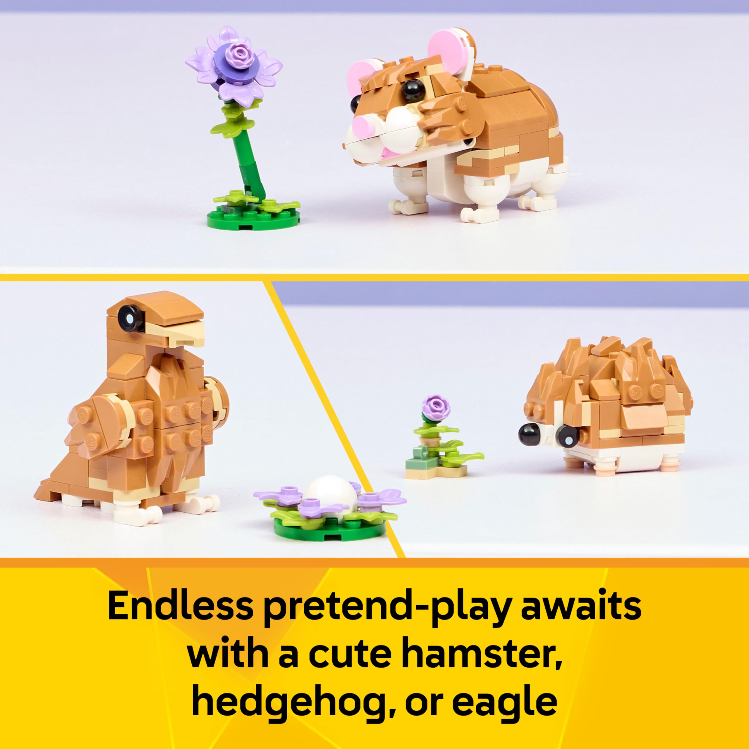 LEGO Creator 3in1 Cute Hamster with a Flower 31376 | Ages 7+ 3