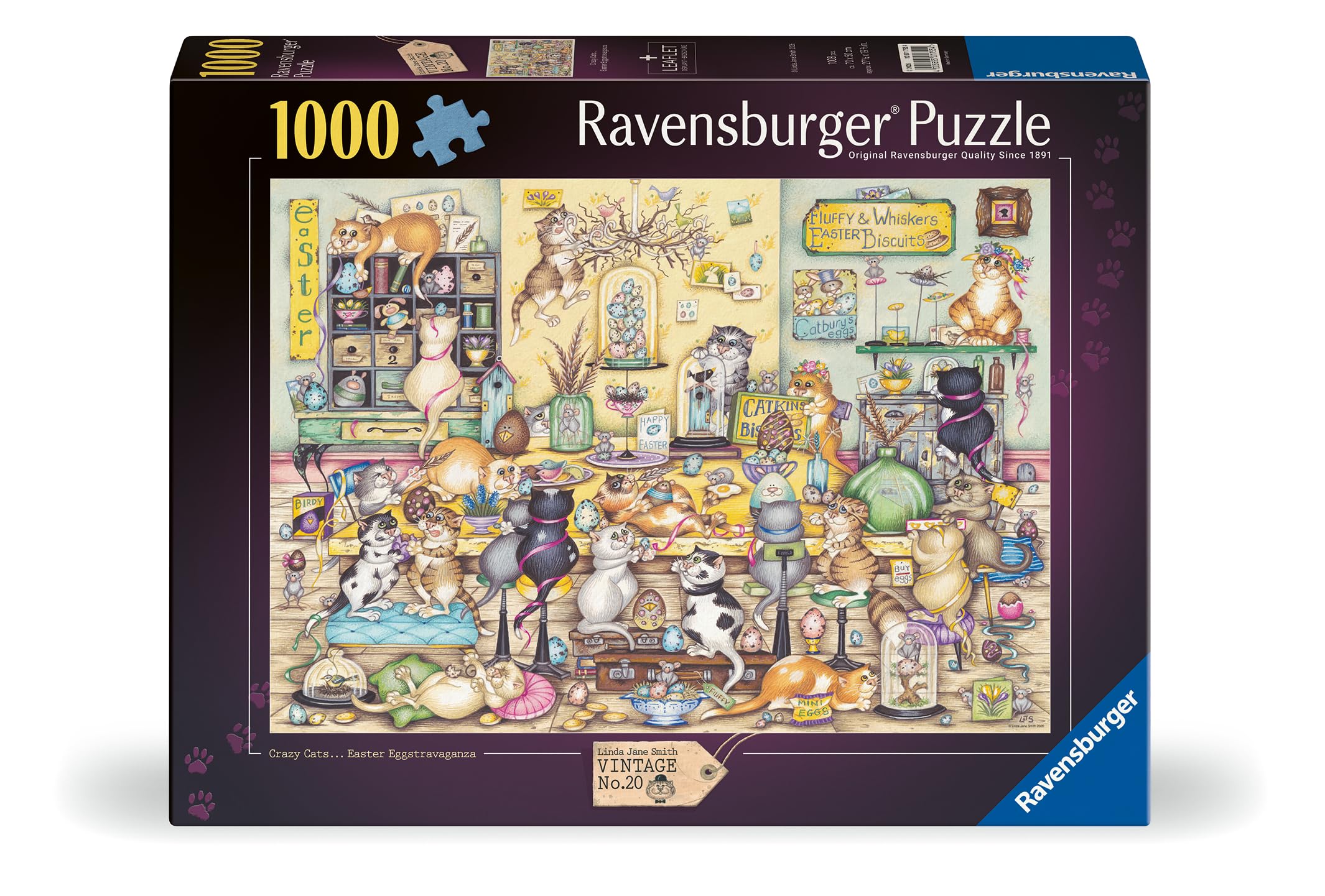 Ravensburger Linda Jane Smith Crazy Cats No.20: Easter Eggstravaganza 1000 Piece Jigsaw Puzzle 2