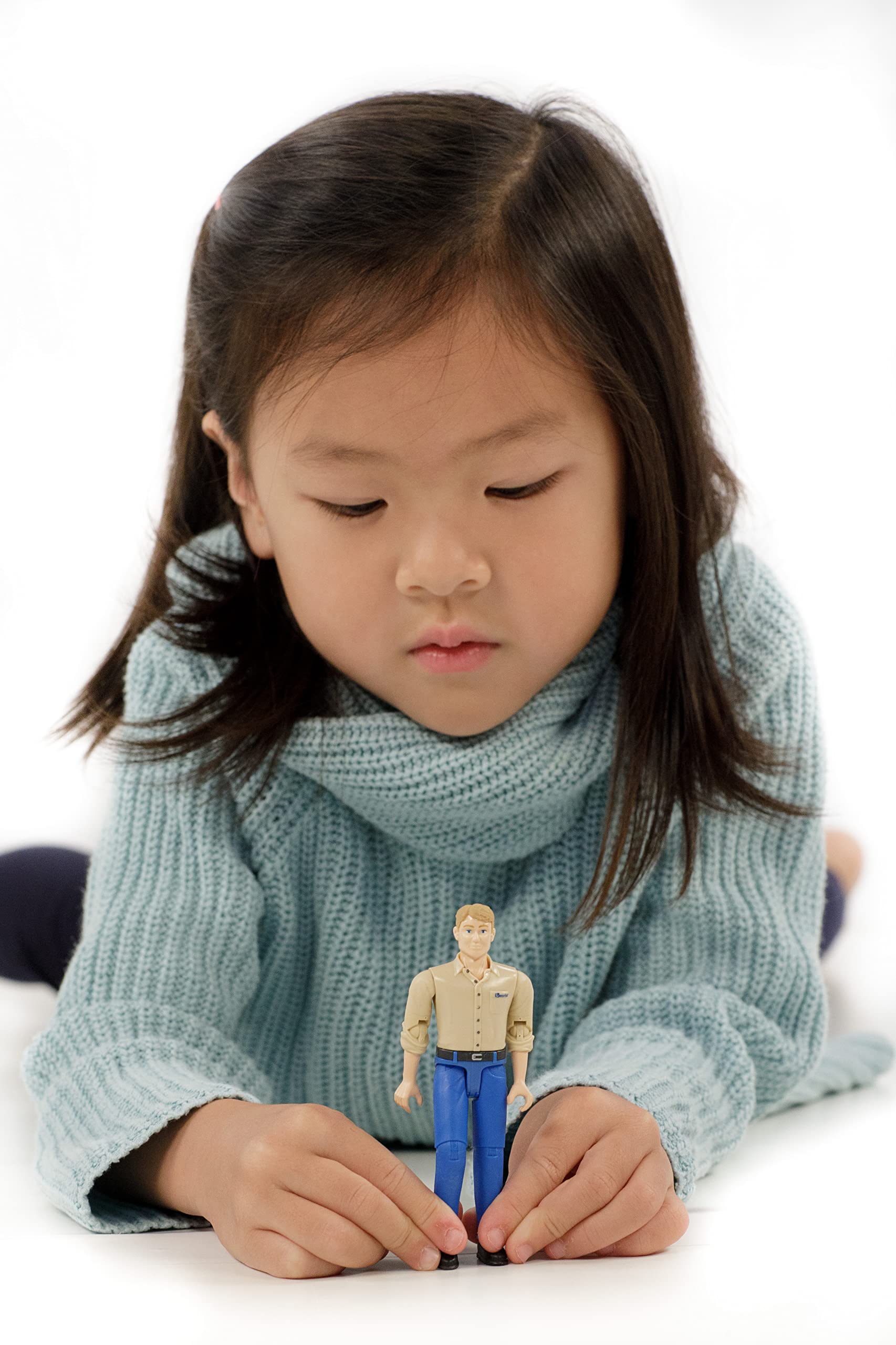 Bruder 60006 Man Figure with Light Skin/Blue Jeans - 1:16 Scale Action Figure | Ages 4+