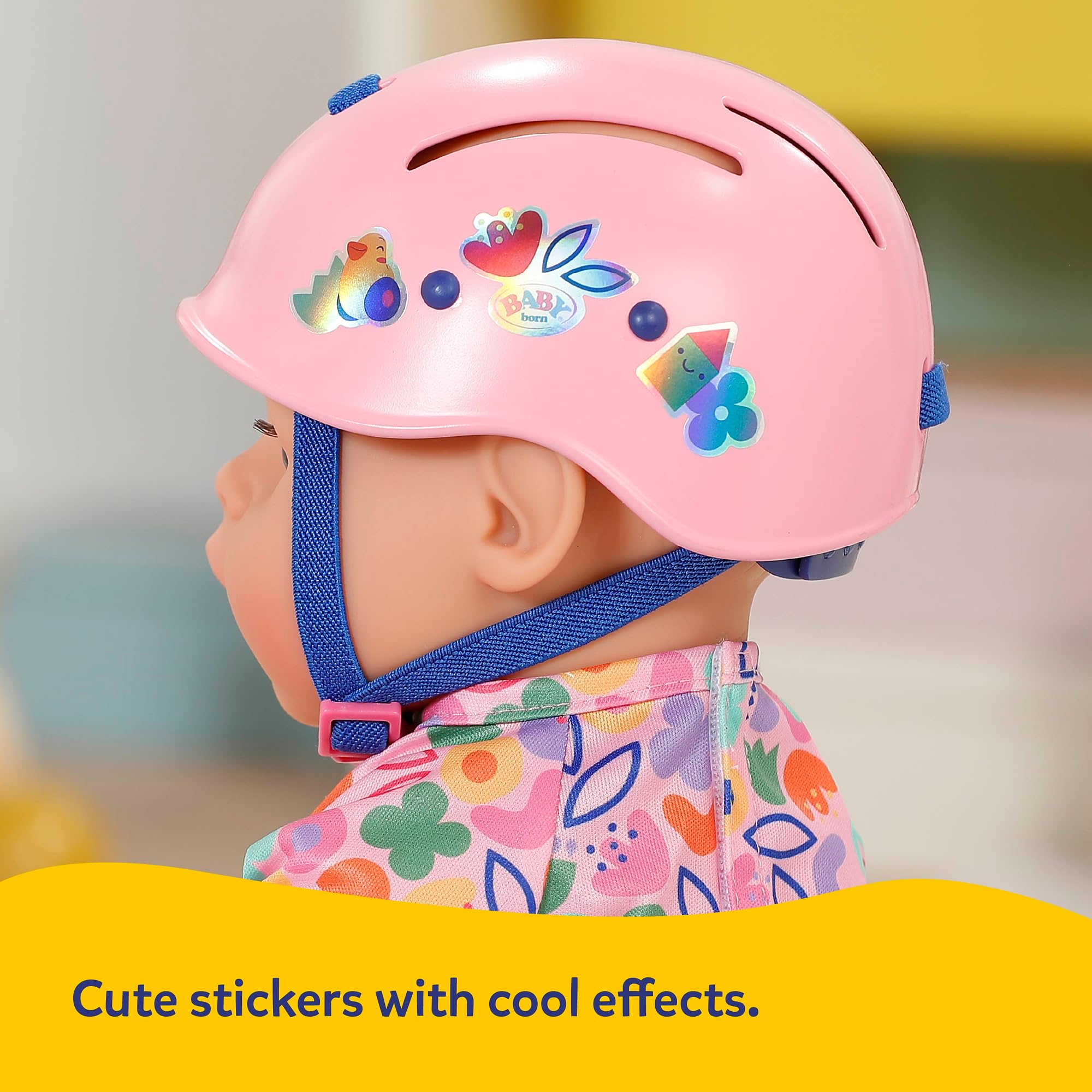 BABY born Doll Helmet with Fun Graphics | Fits 36cm & 43cm Dolls | Pink Plastic 5
