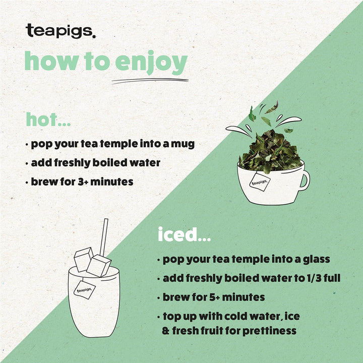 teapigs Marakesh Mint Green Tea with Mint - 15 Tea Temples - Chunmee Green Tea & Peppermint Blend