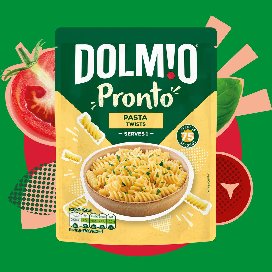 Dolmio Pasta Twists Microwave Fusili Pasta, Bulk Multipack 6 x 200g