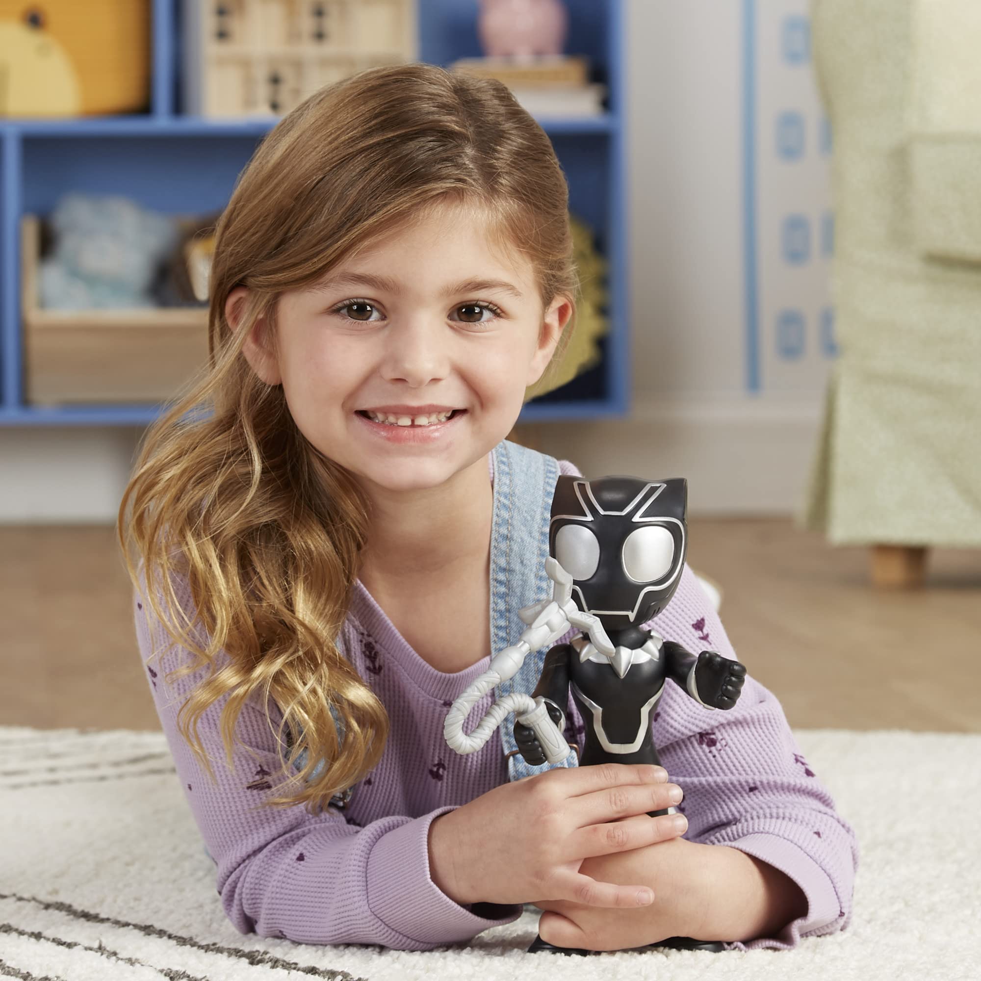 SPIDEY AND HIS AMAZING FRIENDS Black Panther Action Figure - 22.5 cm | Poseable | Includes Grappling Hook 4