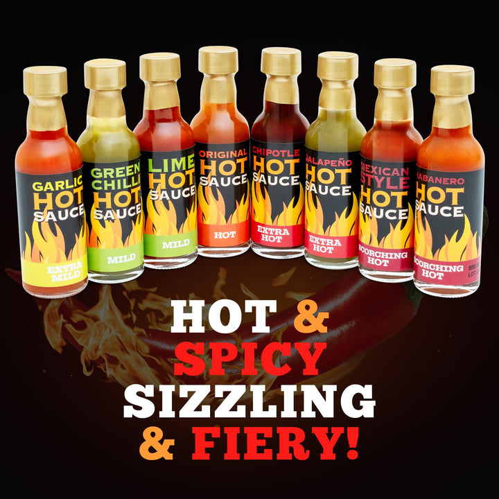 Hot Sauce Gift Set - Chilli Sauce Selection 8 Pack Including Sriracha, Taba
