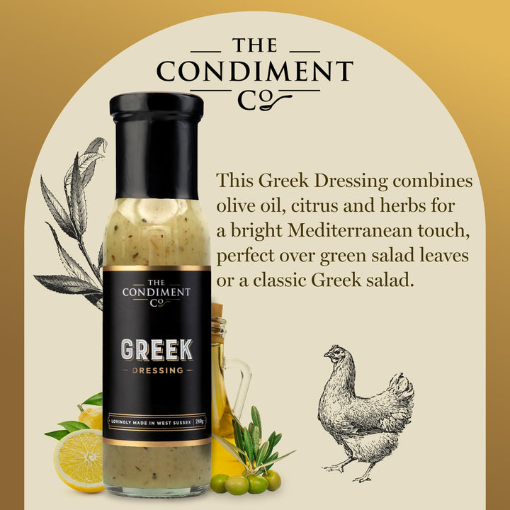 The Real Condiment Company Greek Dressing 240g - Olive Oil & Citrus Herb Vinaigrette