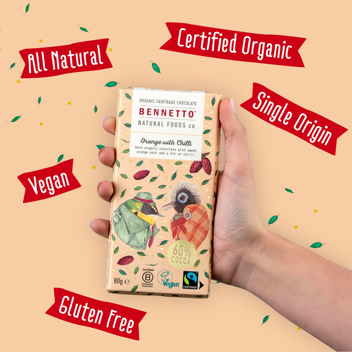 Bennetto Orange with Chilli Dark Chocolate with Orange Zest and Chilli - 90g