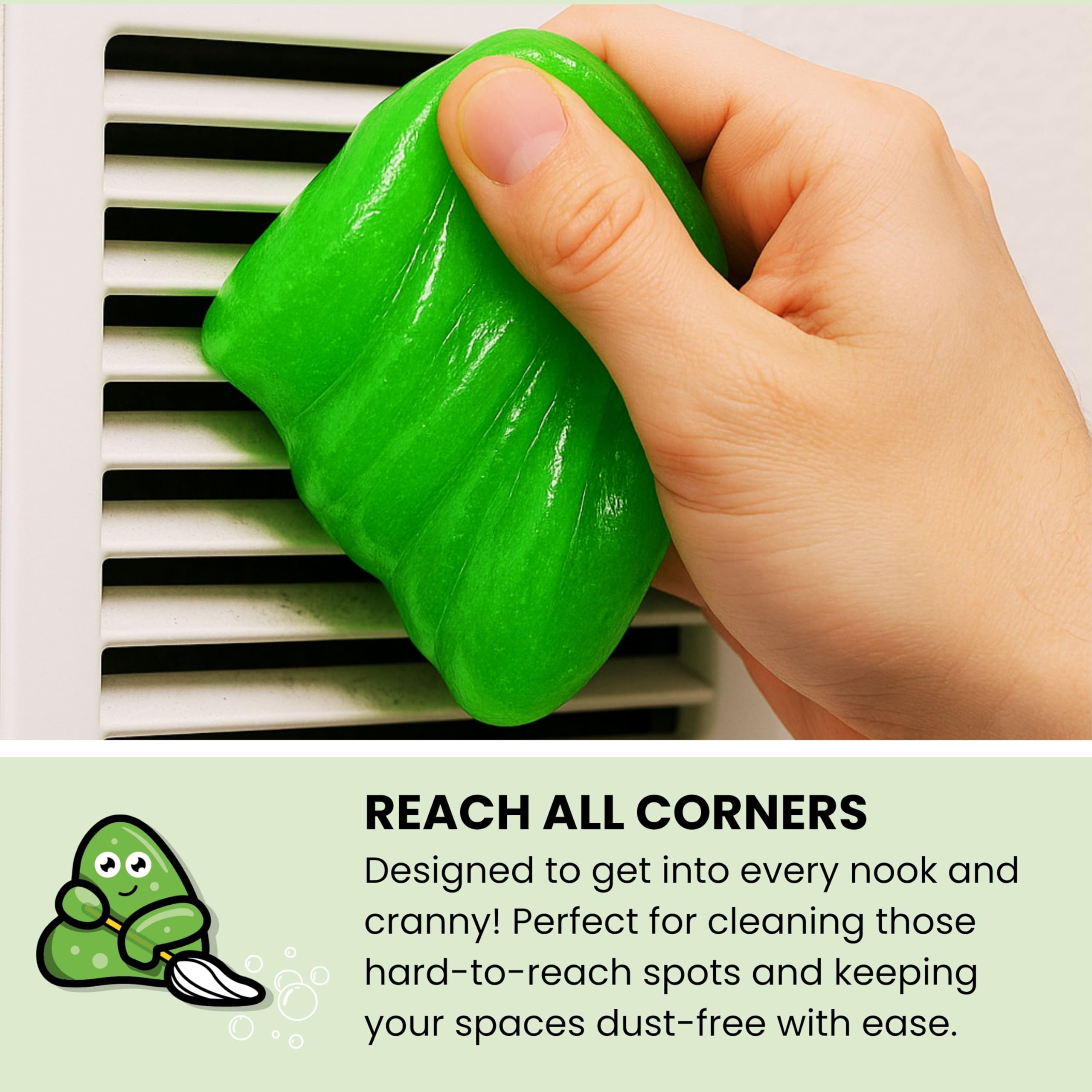 Slime Buddies Cleaning Putty Gel - Apple Scented Dust & Crumb Remover for Vents & Keyboards | Pack of 1 7