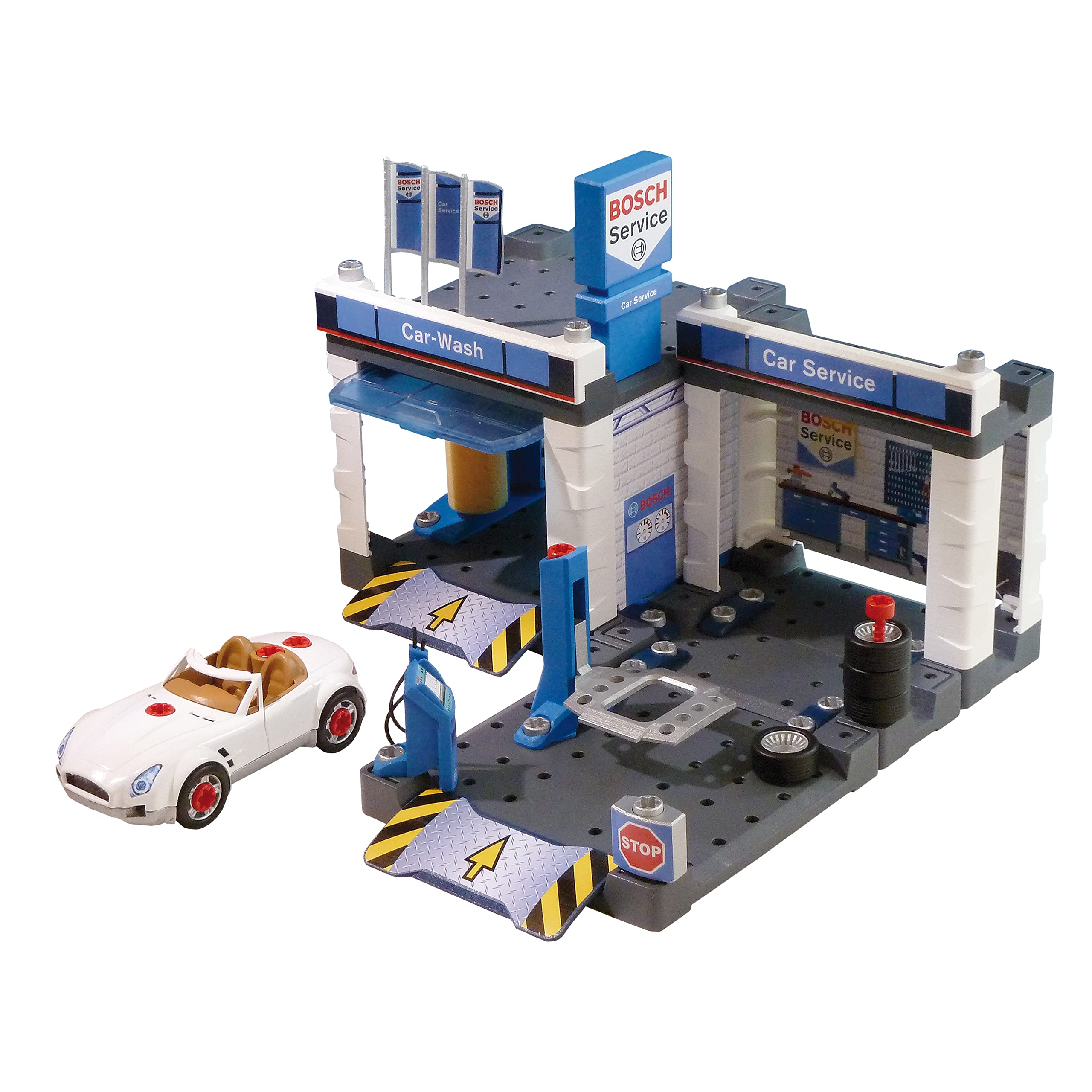 Theo Klein 8647 Bosch Car Service Station - Playset with Car Wash & Dismantlable Car 7
