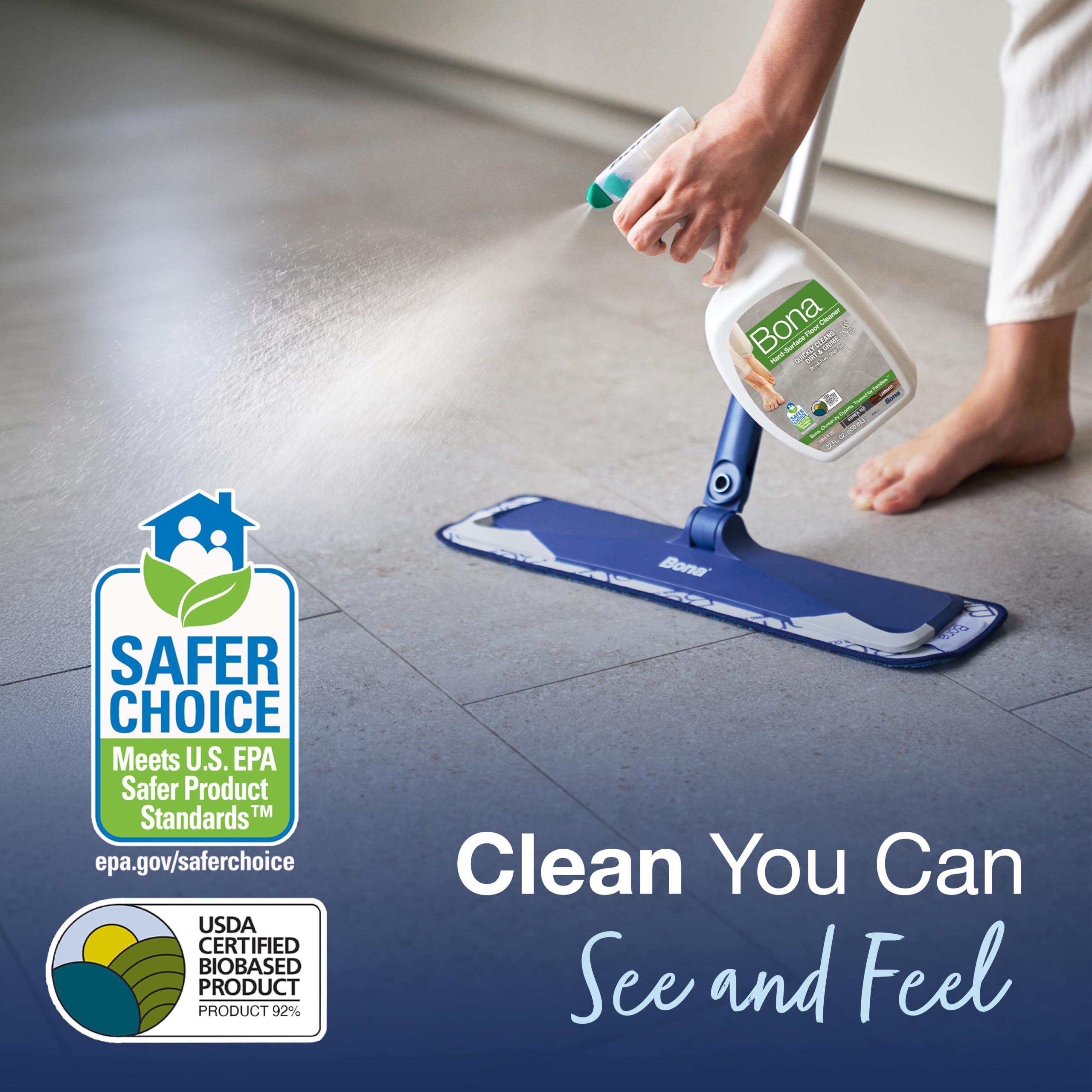 Bona Hard-Surface Floor Cleaner Concentrate - Streak Free | 4 x 60ml Pouches 4