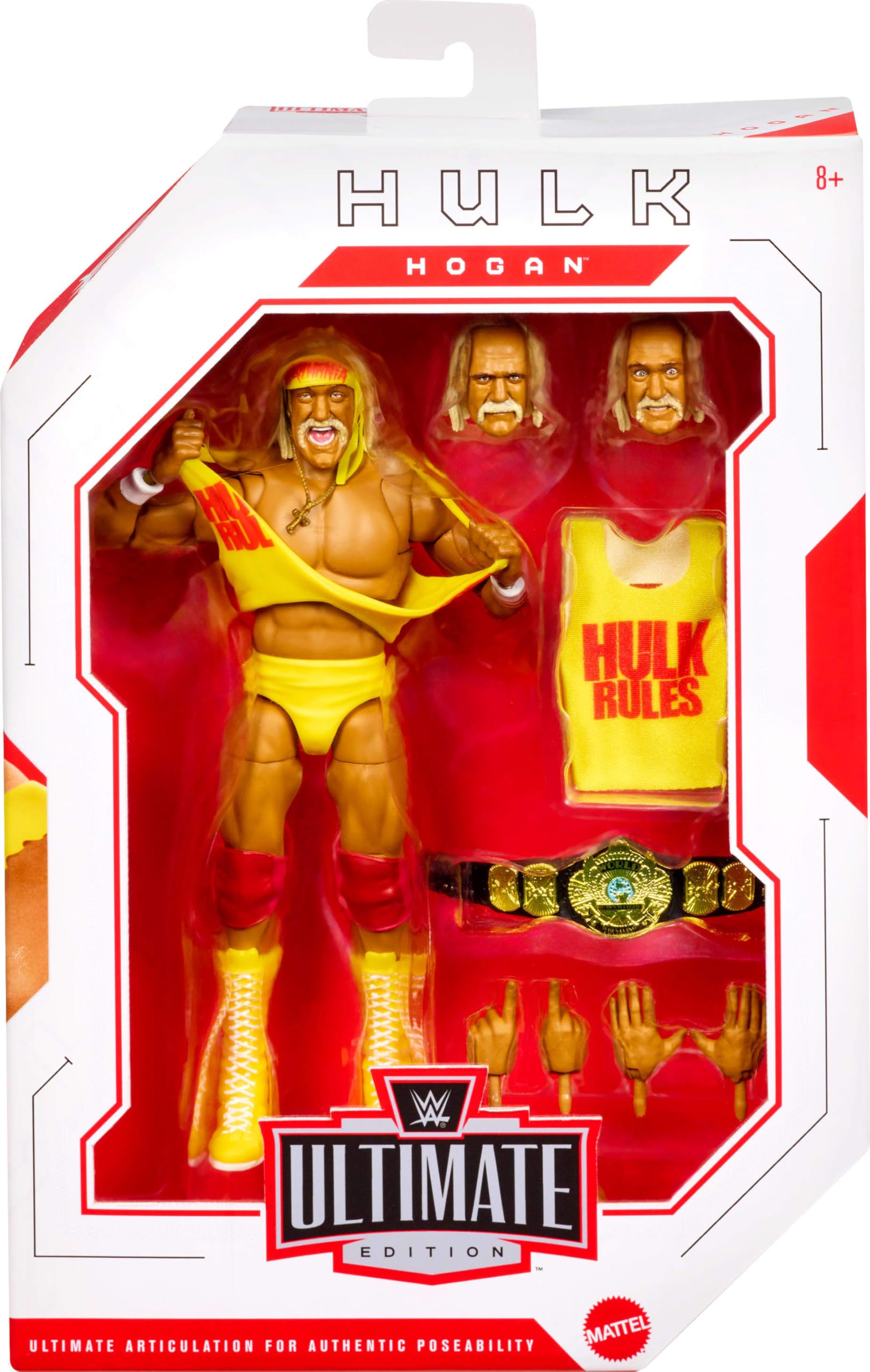 Mattel WWE Ultimate Edition Action Figure & Accessories Set - Hulk Hogan | 6-Inch Scale