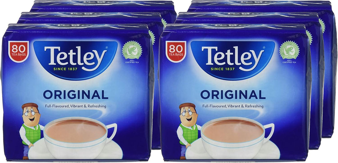 Tetley Original Tea - Black Tea Bags, 480 Bags (Pack of 6)