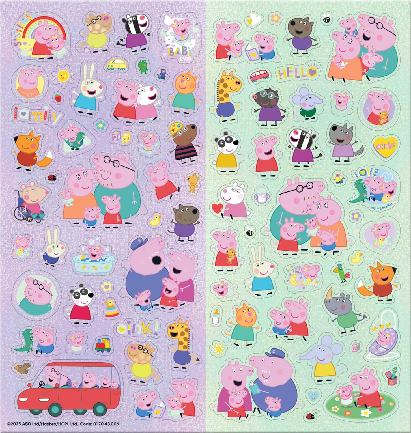 Paper Projects Peppa Pig Family Sticker Collection and Album | Foiled & Glossy Sheets | Pink 2