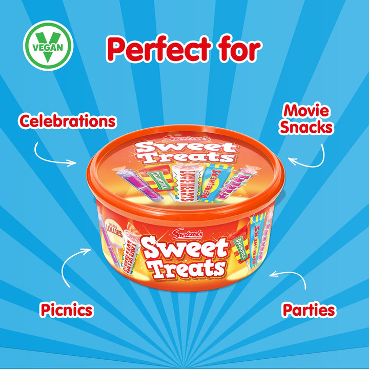 Swizzels Sweet Treats Tub 600g - Assorted Chewy and Fizzy Sweets