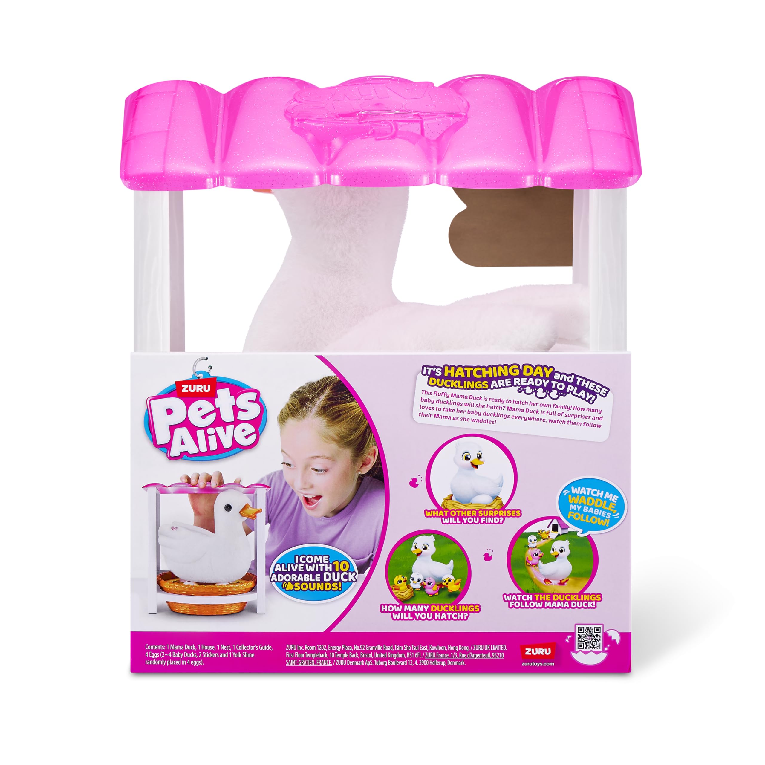 Pets Alive Mama Duck Electronic Pet Toy with 4 Surprise Baby Ducklings | Ages 3+ 8
