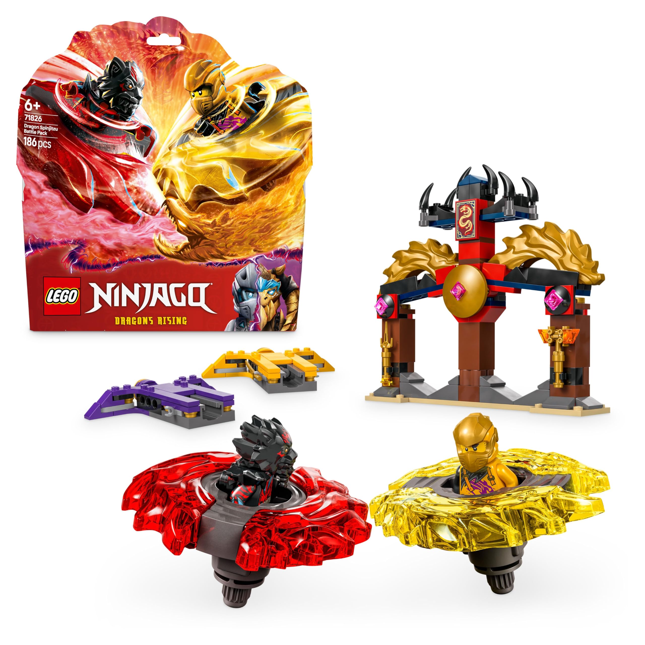LEGO NINJAGO Dragon Spinjitzu Battle Pack Set 71826 with 2 Minifigures and Launchers | Ages 6+ 1