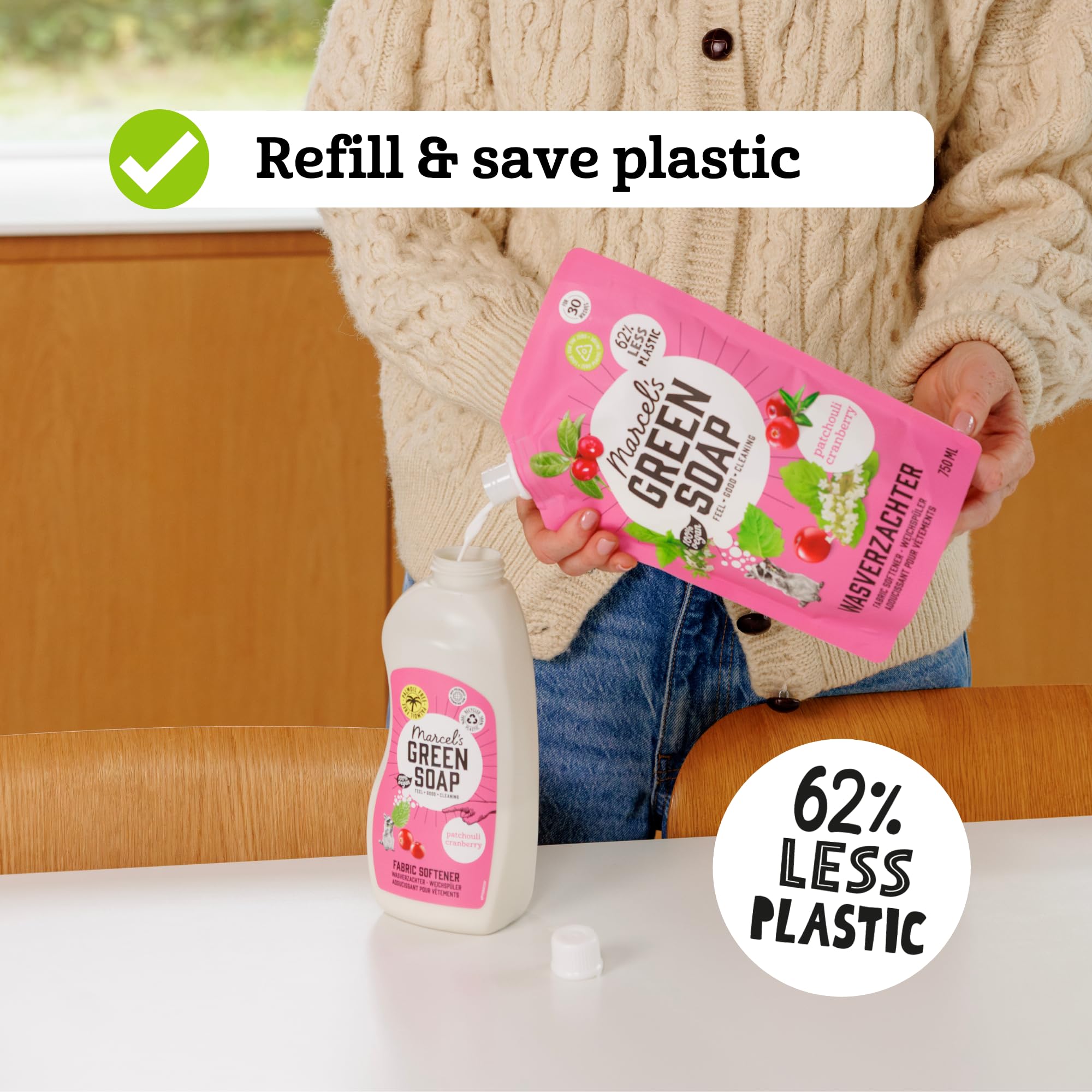 Marcel's Green Soap Fabric Softener Patchouli & Cranberry - 30 Washes | Vegan | Microplastic-Free 6