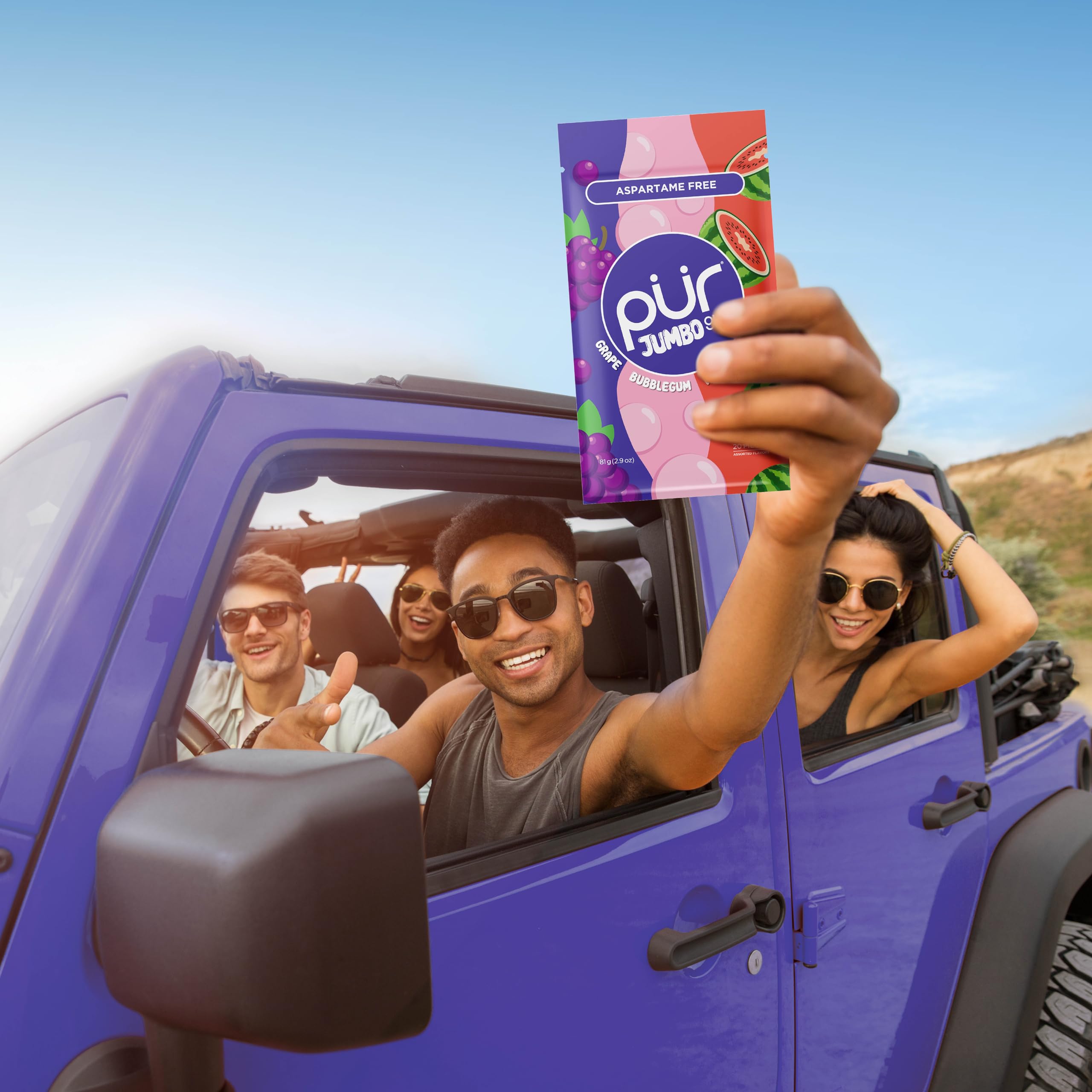 PUR Jumbo Gum - Kaugummi (81g, wiederverschließbarer Beutel) 5