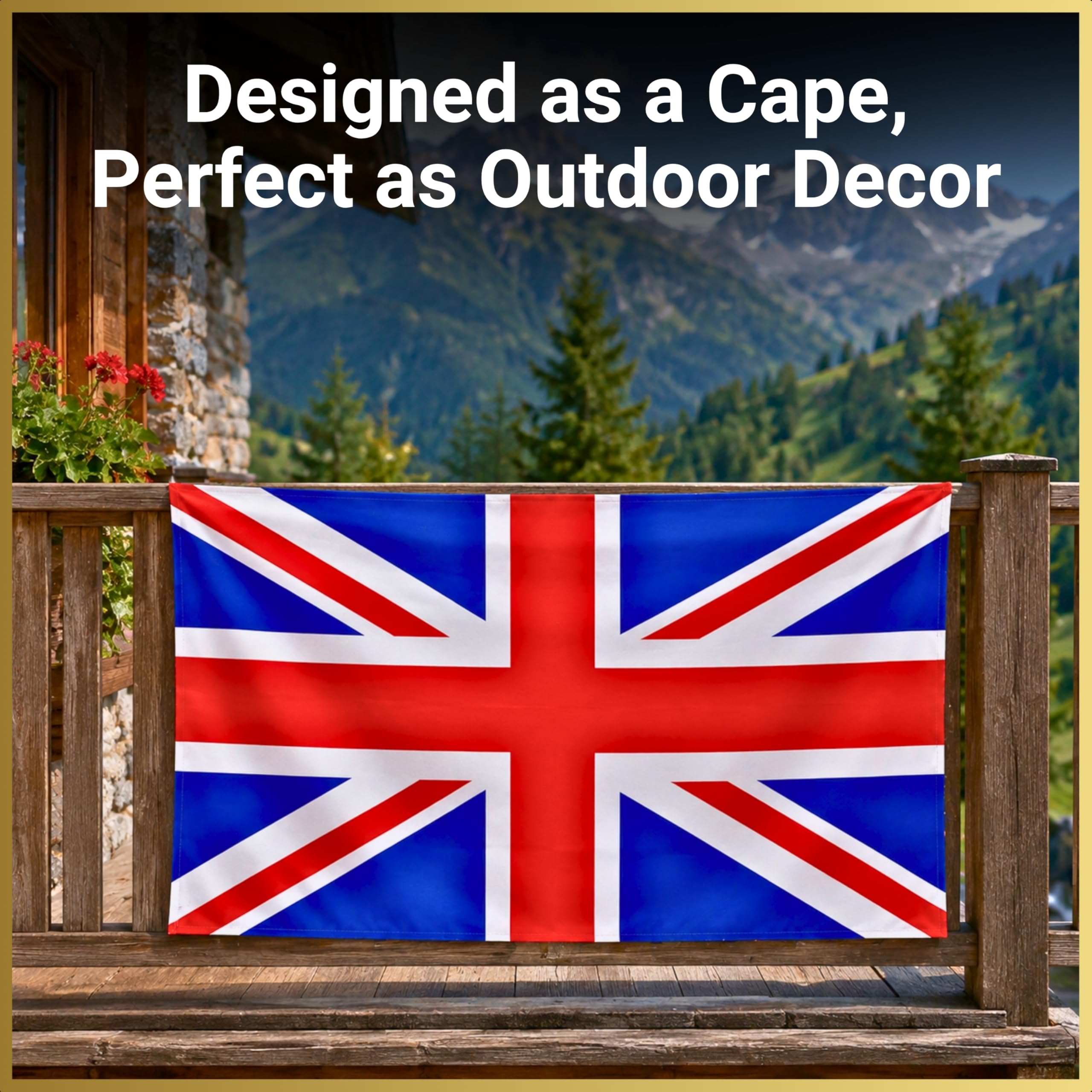 SHATCHI Union Jack Flag 5ft x 3ft with Sleeve | Wearable Cape Design | Fade Resistant Polyester 9
