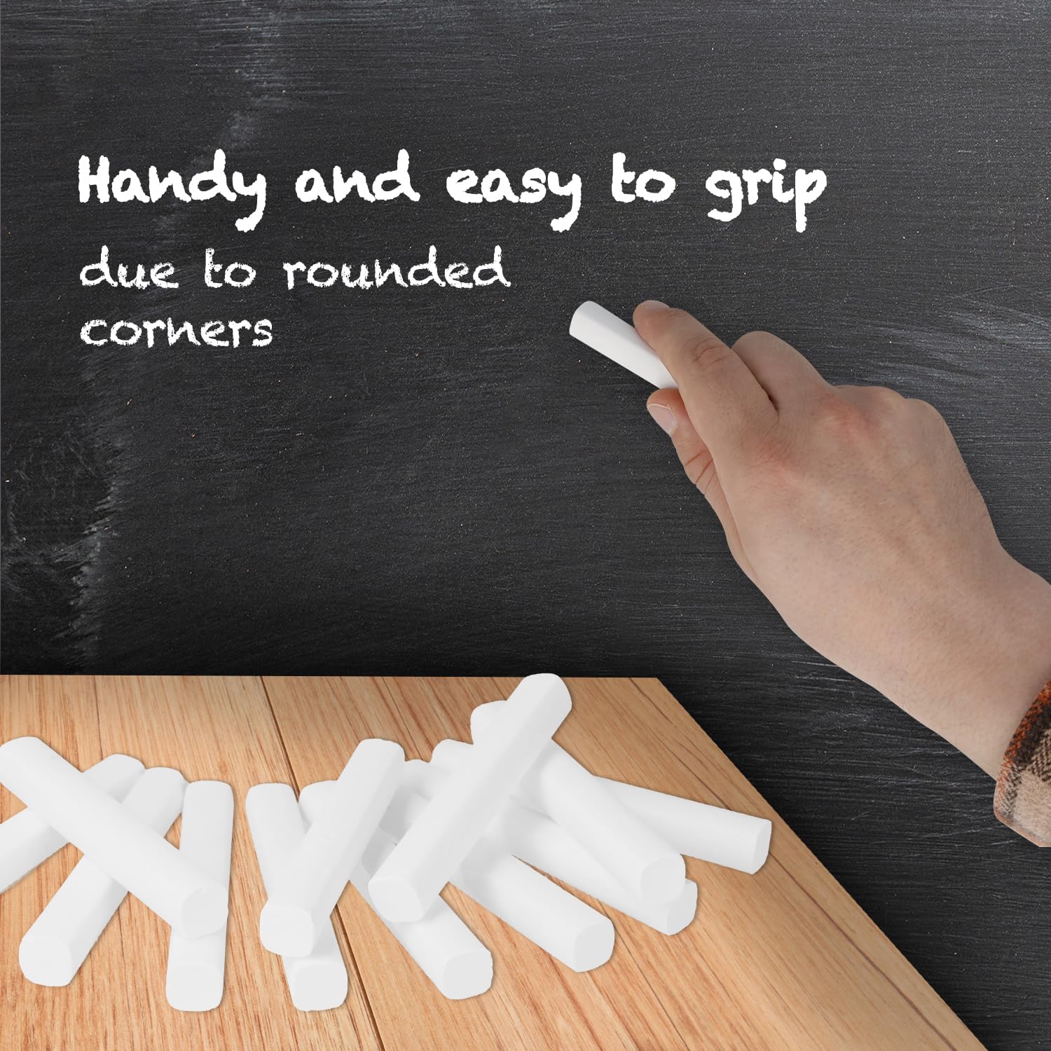 Westcott White Chalk - 100 Count Value Pack | Low Dust | Washable | 1.2cm Diameter 4