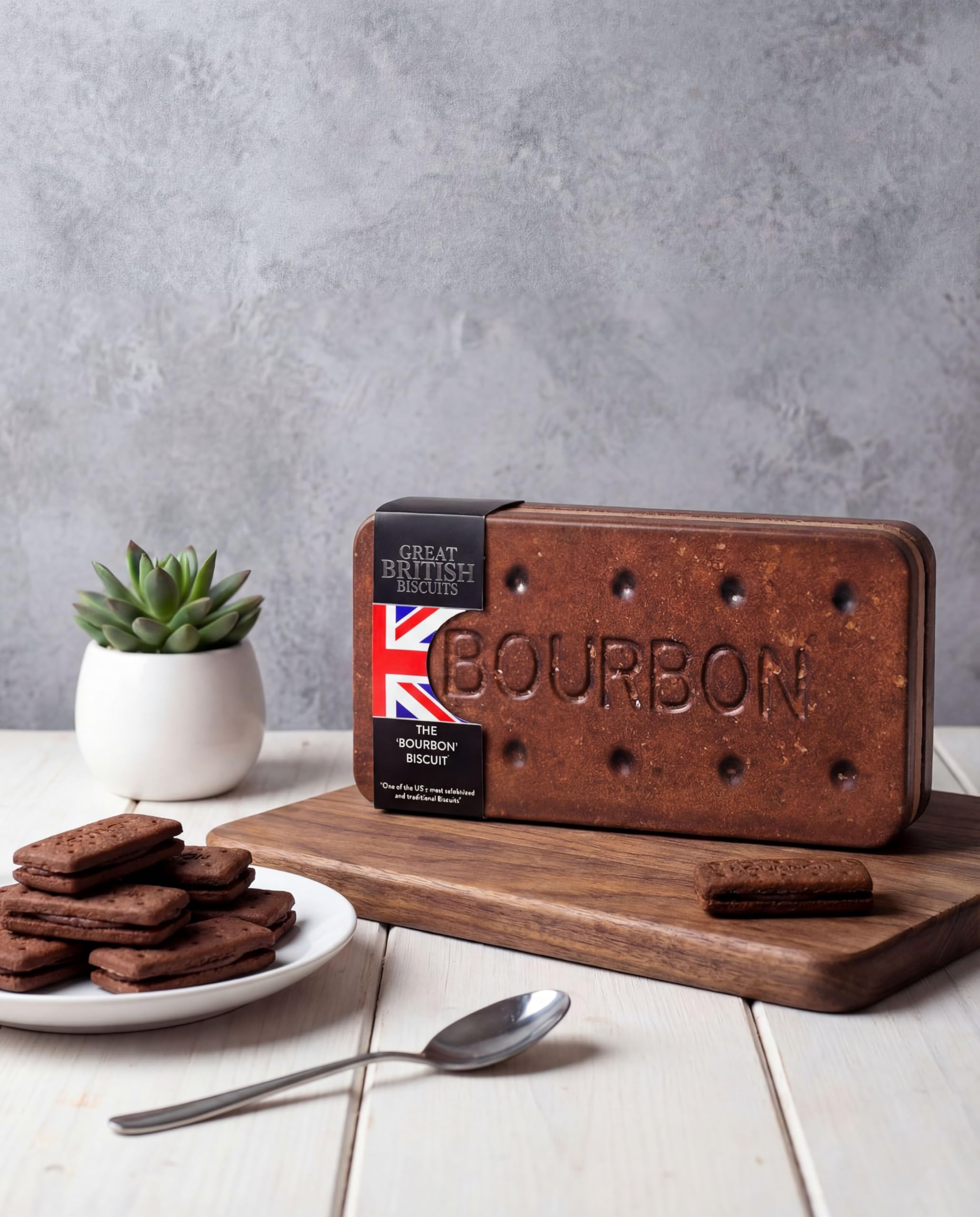 The Silver Crane co. Giant Bourbon Biscuits Gift Set - 400g Chocolate Sandwich Biscuits in Collectible Tin 7