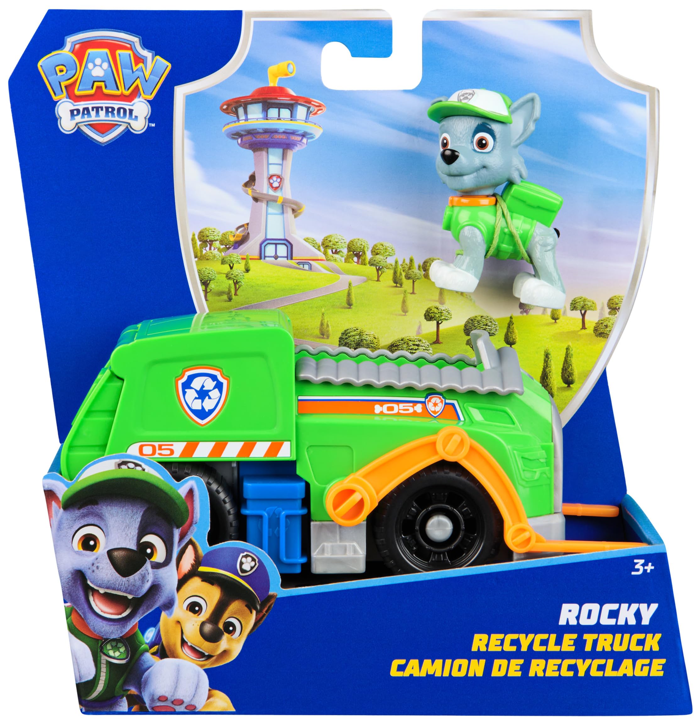 Paw Patrol Rocky's Recycling Lorry - Toy Vehicle with Collectible Action Figure for Kids 3+ 6