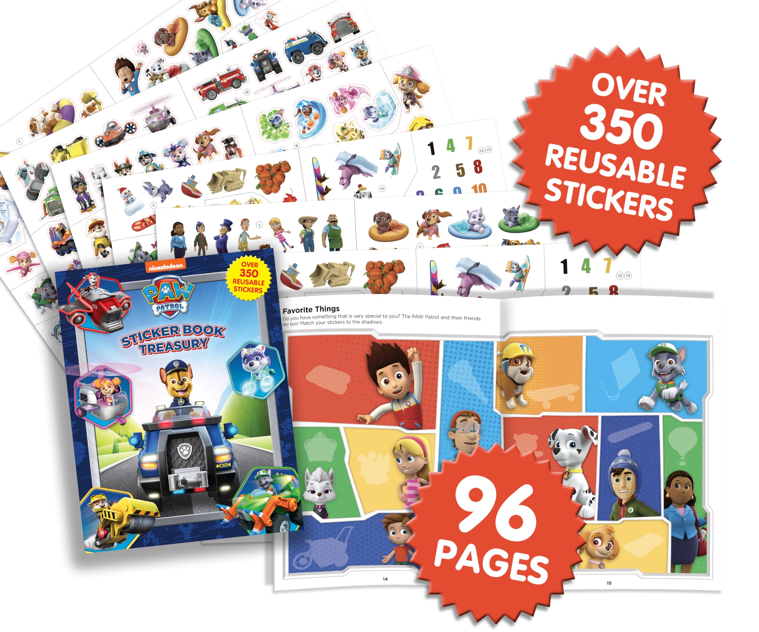 Nickelodeon Paw Patrol Sticker Book Treasury - 350 Reusable Stickers | Kids Edition | Ages 3+ 3