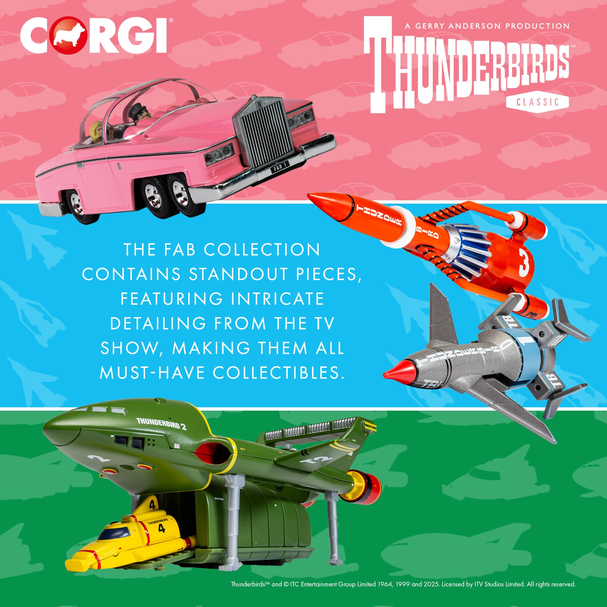 Corgi Thunderbirds F.A.B. Collection FAB 1 Diecast Model CC00605 | Pink Metal Vehicle 5