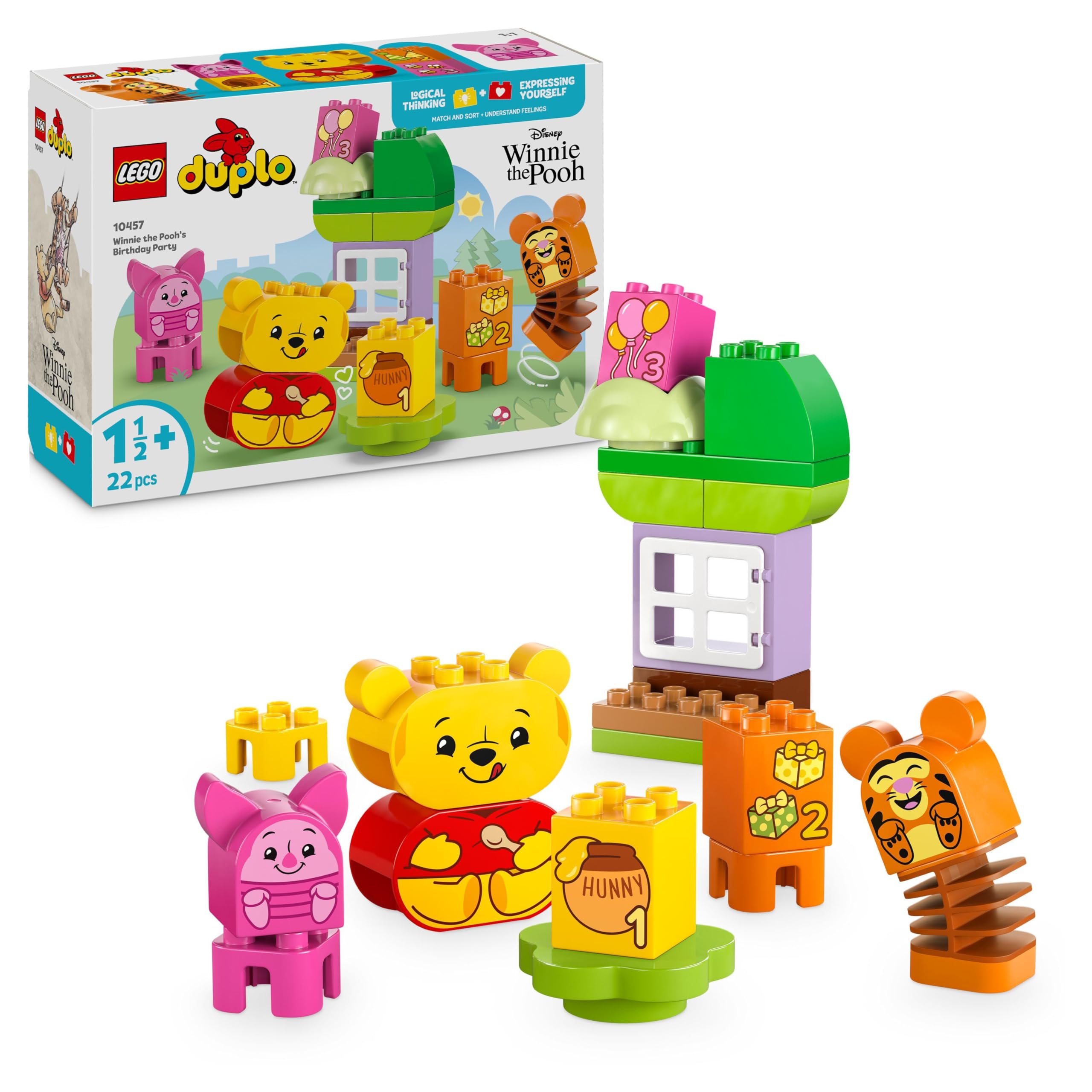 LEGO DUPLO Disney Winnie the Pooh’s Birthday Party Building Toy - 22-Piece Set for Toddlers 18 Months+ 1