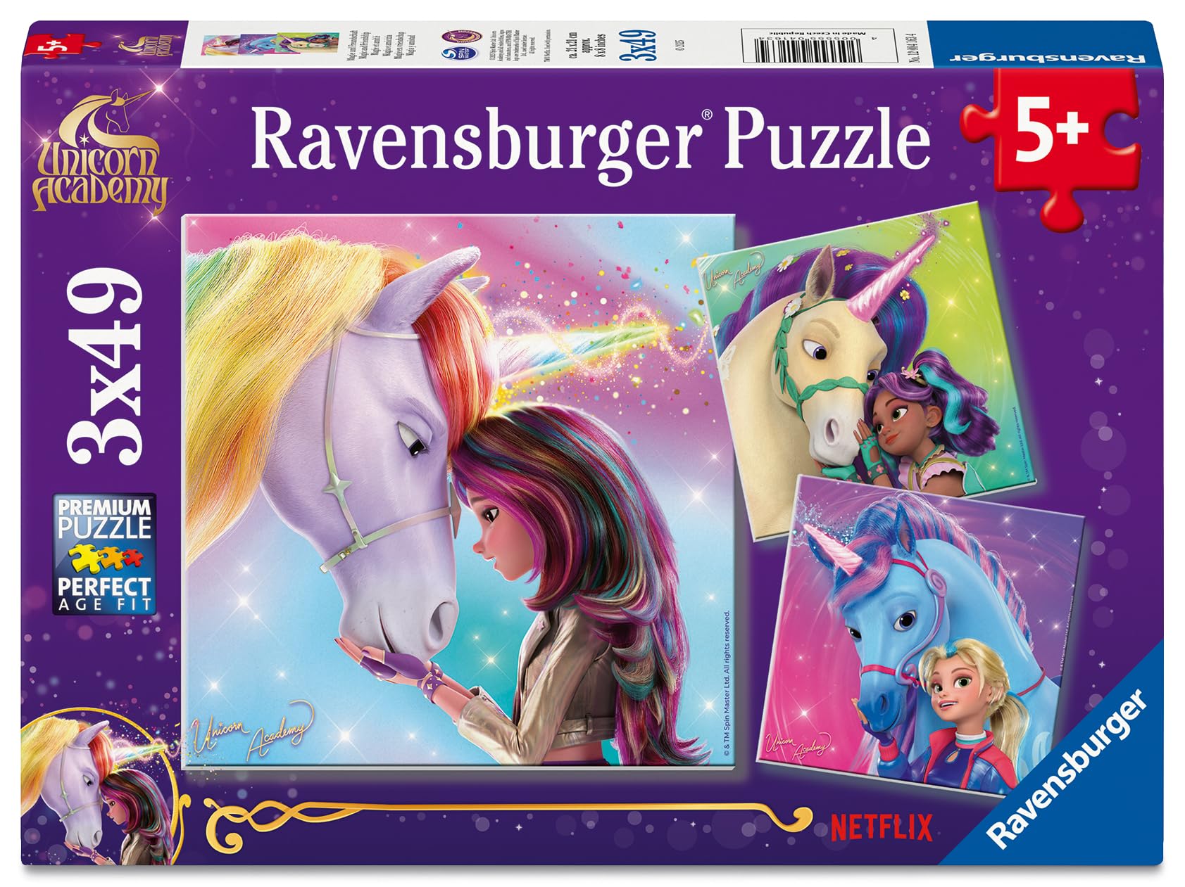 Ravensburger Unicorn Academy 3x 49-Piece Jigsaw Puzzles for Kids Age 5+ 1