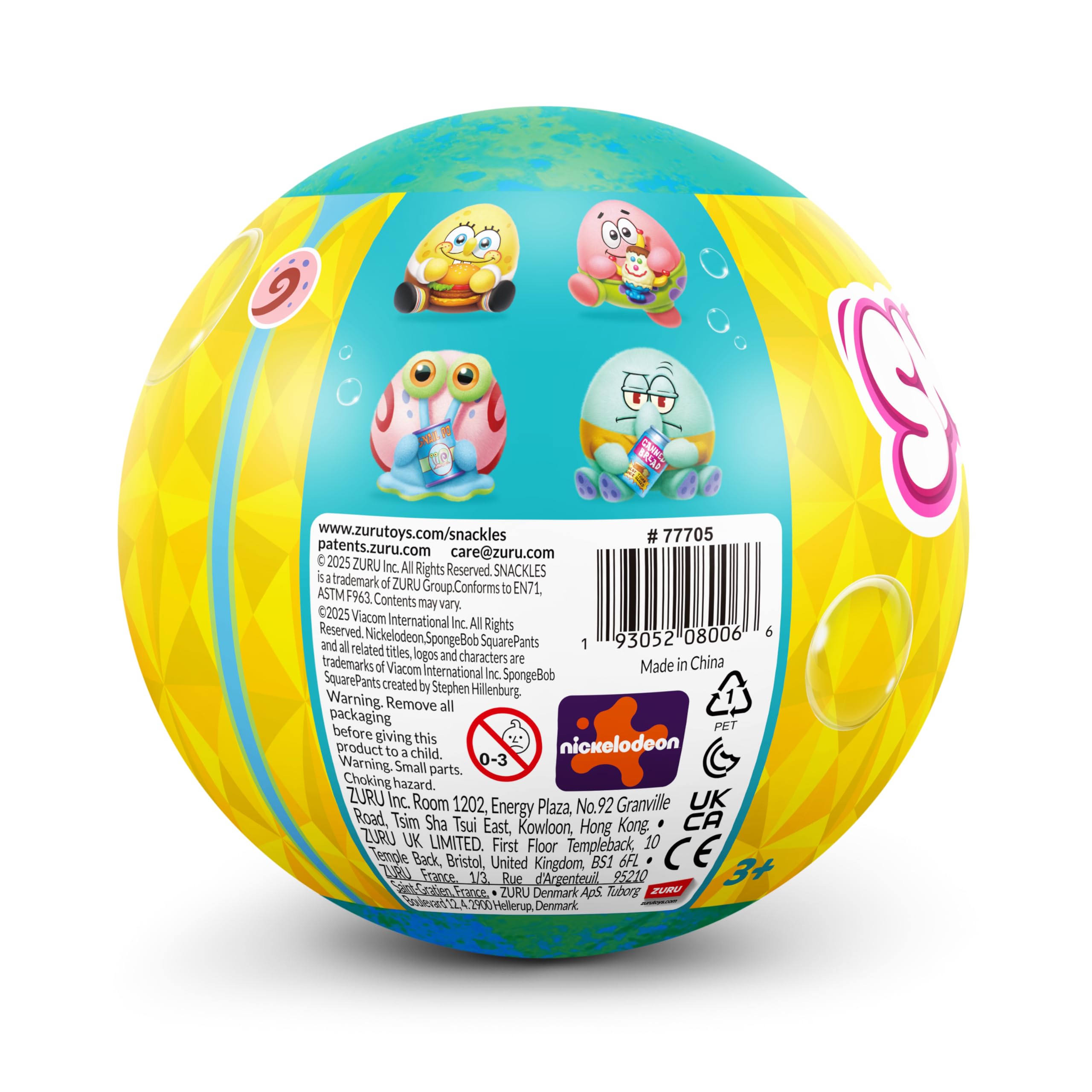 ZURU Snackles 5-inch Licensed Character SpongeBob Squarepants Plush | Soft Polyester | Includes Snack & Collector's Guide 9