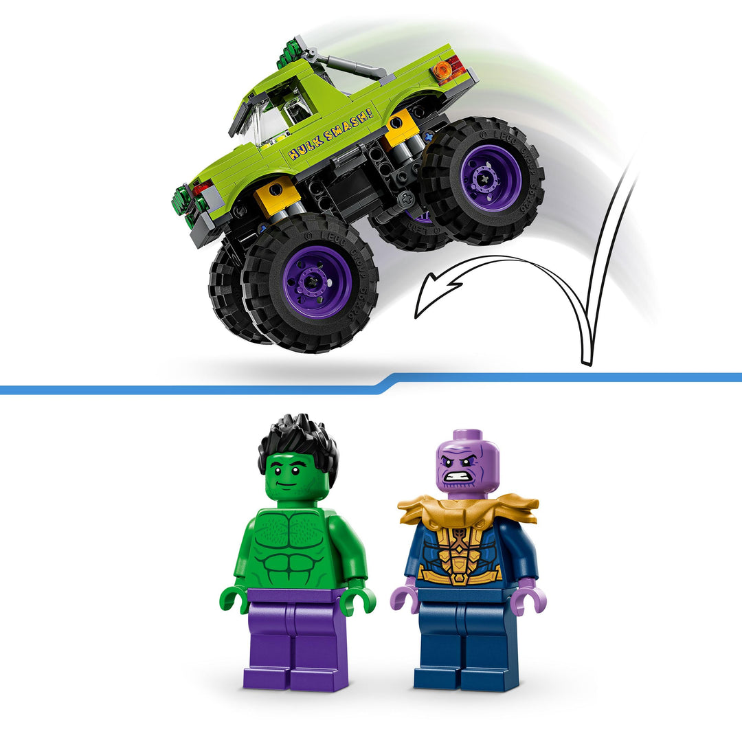 LEGO Marvel The Hulk Truck vs. Thanos - Super Hero Building Toy with Minifigures for Ages 7+