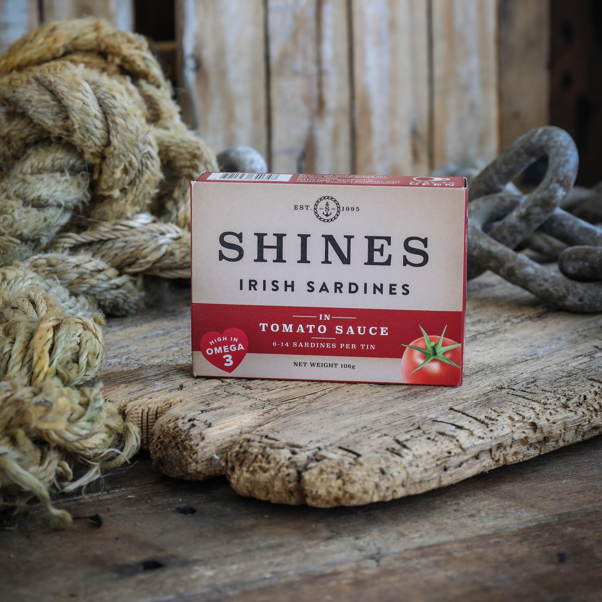 Shines Tinned Sardines in Olive Oil, Tomato Sauce & Spring Water - Whole Brisling Sardines, 3 x 106g 7