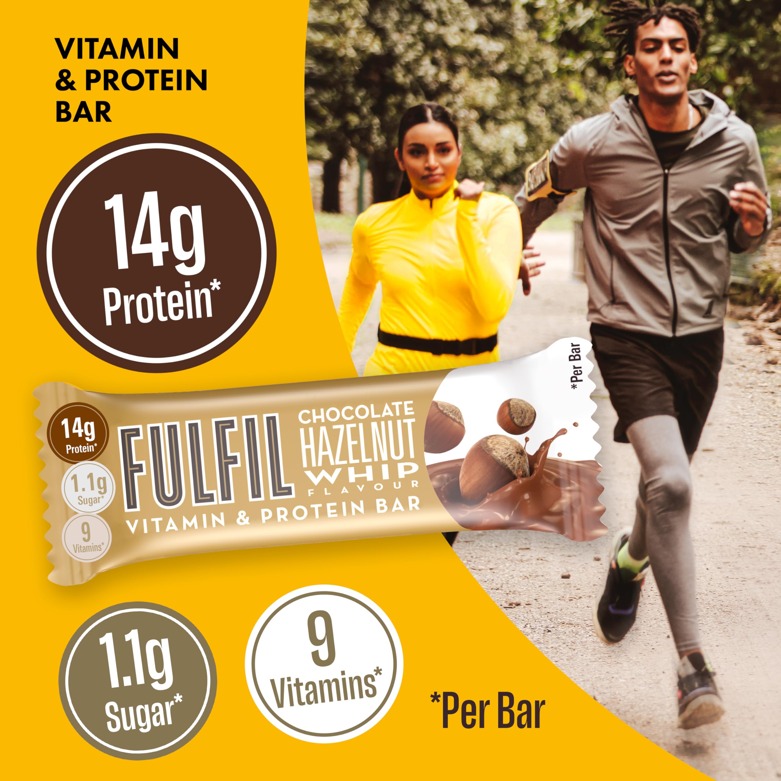 Fulfil Chocolate Hazelnut Whip Protein Bar - High Protein, Low Sugar, 9 Vitamins | 40g 2