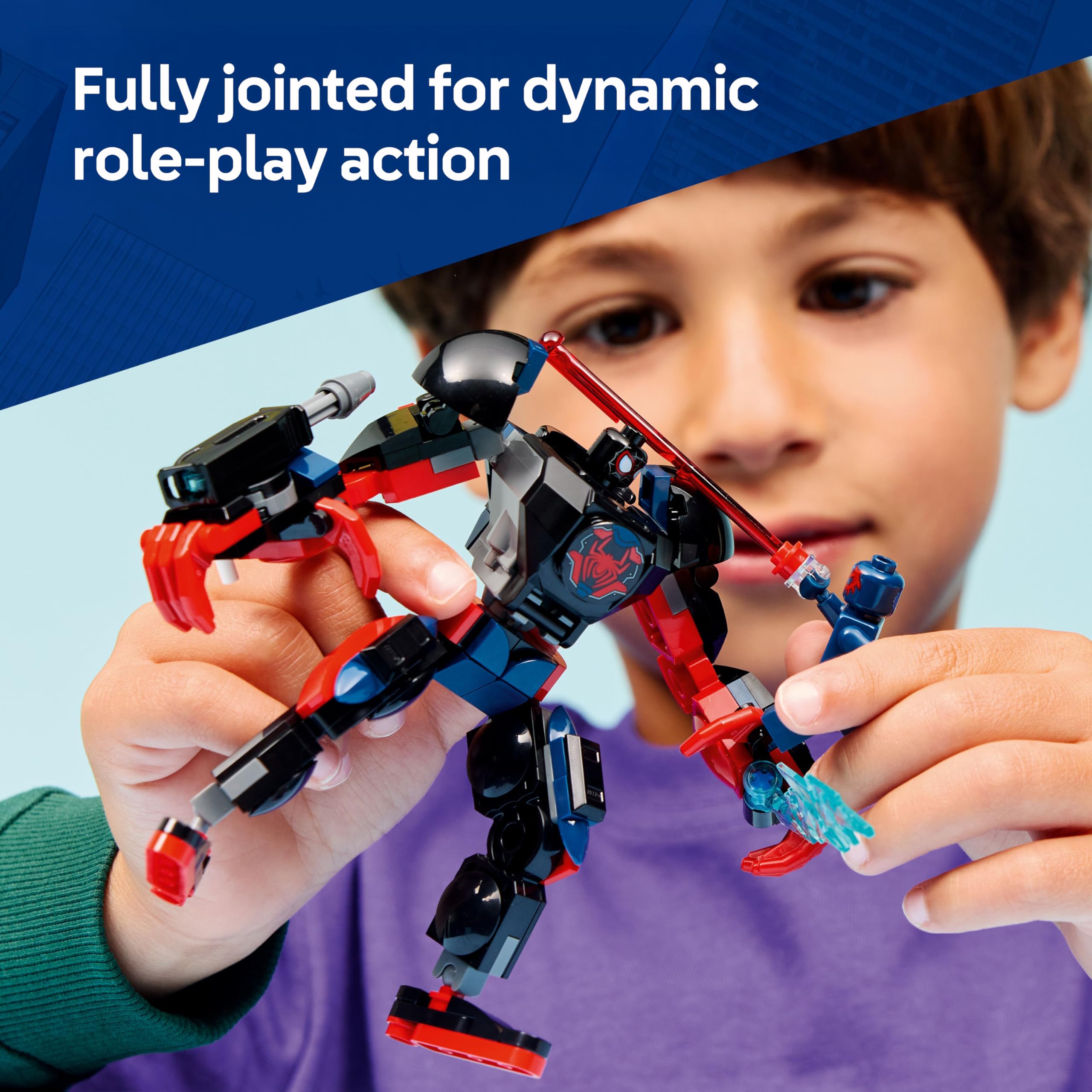 LEGO Marvel Miles Morales Mech vs. Spider-Man 2099 Building Set | Ages 6+ 4