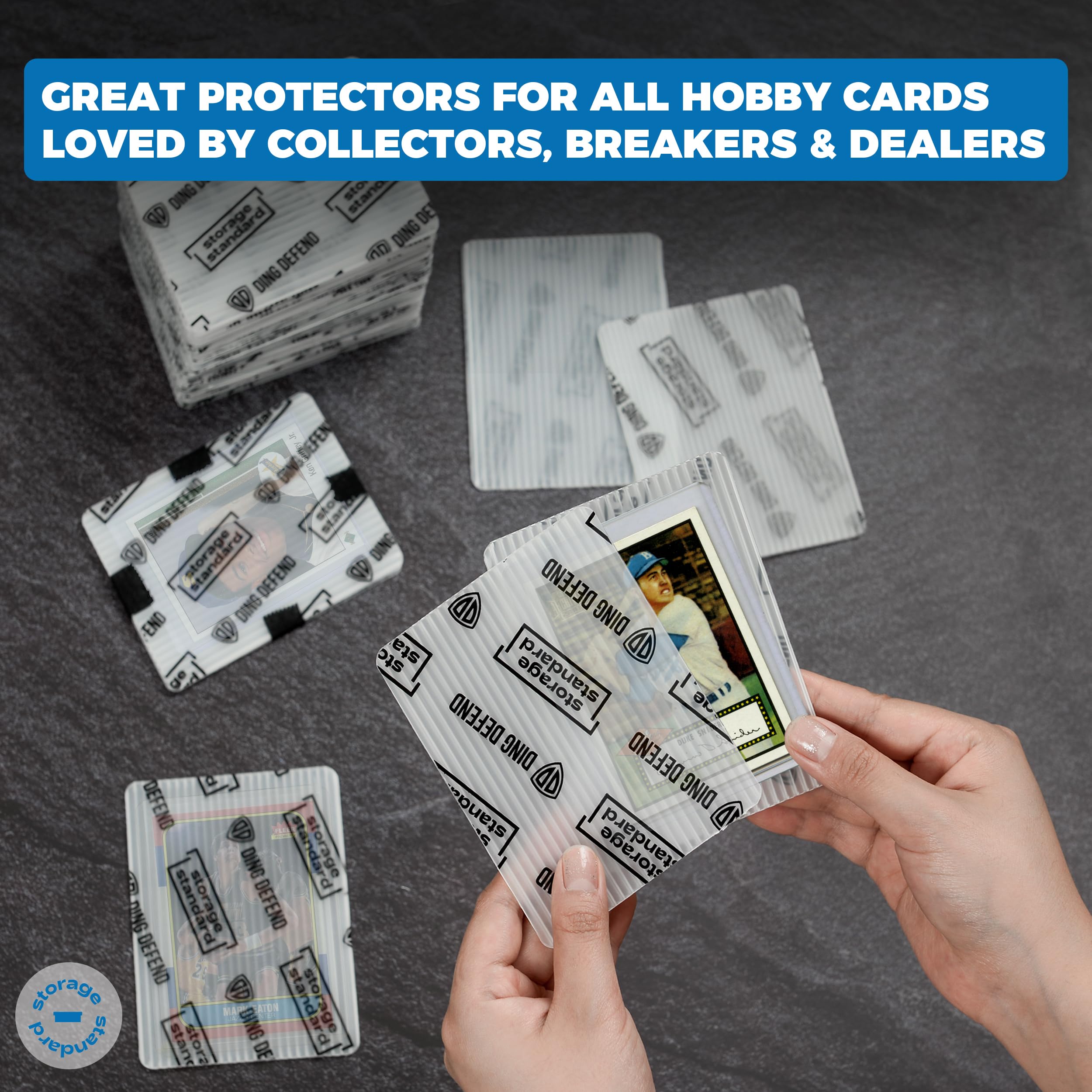 Storage Standard Trading Card Shipping Protectors - 110 Pack, 3.5'' x 4.5'' Padded Plastic Sleeves 8