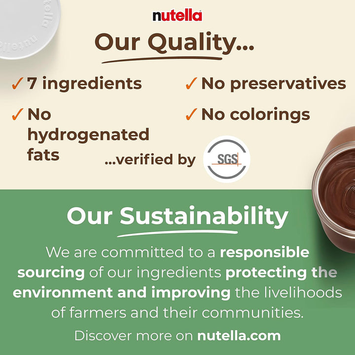 Nutella Hazelnut Chocolate Spread 350g Jar - Cocoa & Hazelnut Spread for Pancakes