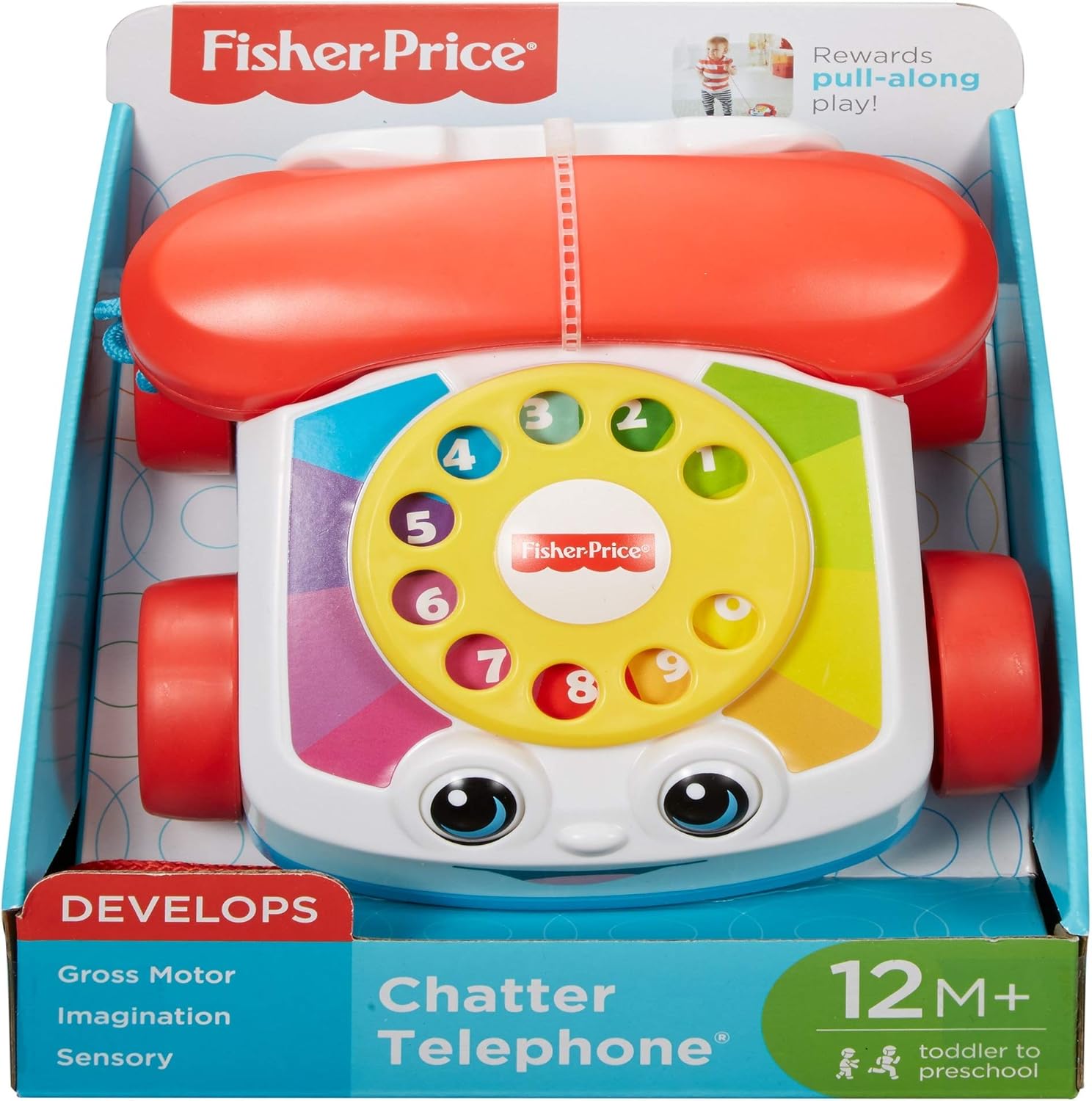 Fisher-Price Chatter Telephone - Classic Pull-Along Toy for Toddlers 12M+ 8