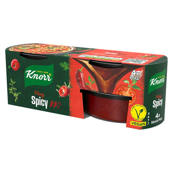 Knorr Hairy Bikers Spicy Stock Pot - Pack of 4 Vegan & Gluten-Free Stock Pots